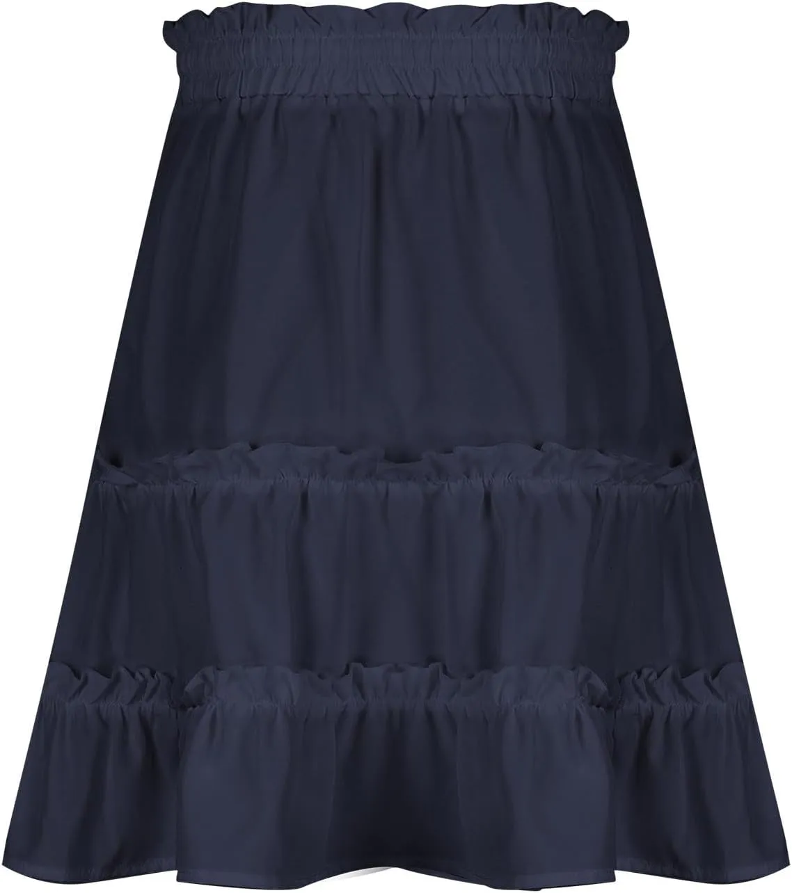 Lightweight Skirts for Women with Drawstring Layered Soft Flowy Swing High Waist Trendy Summer Beach Skirt