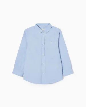 Long Sleeve Cotton Shirt for Boys, Blue