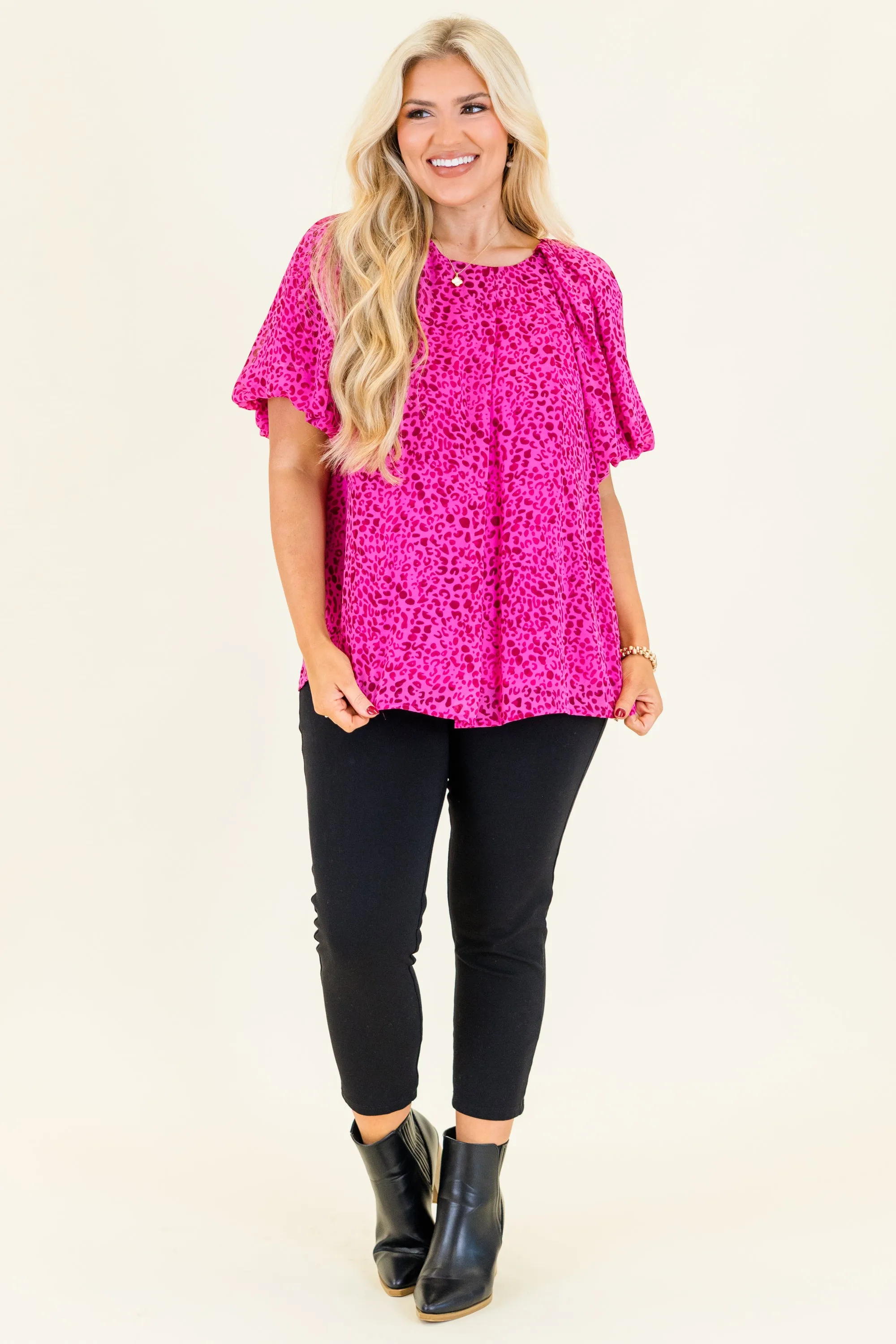 Misty Breeze Top, Hot Pink