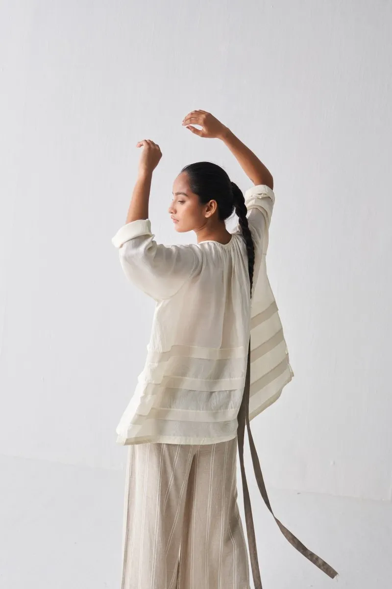 Multi Pleat Top - Ivory