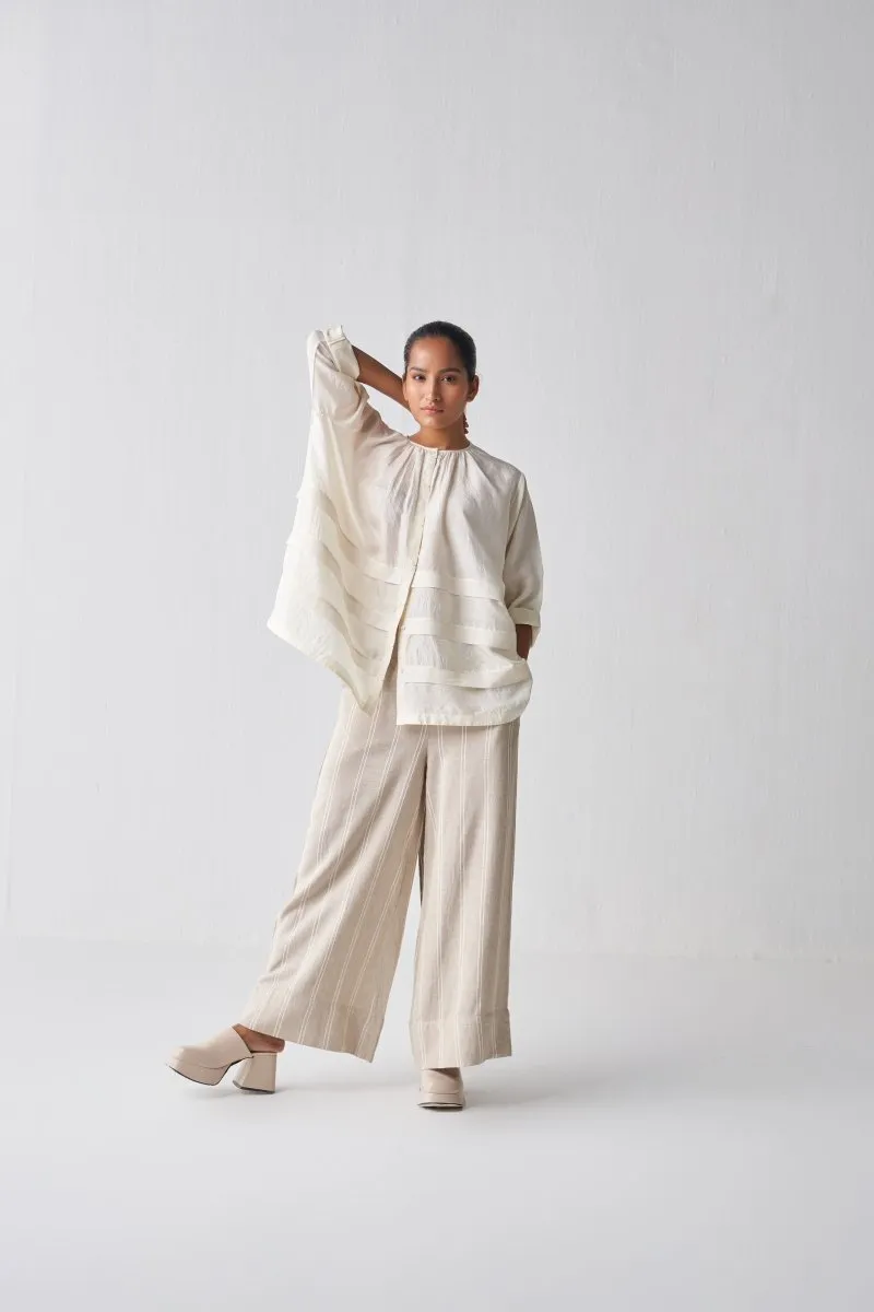 Multi Pleat Top - Ivory