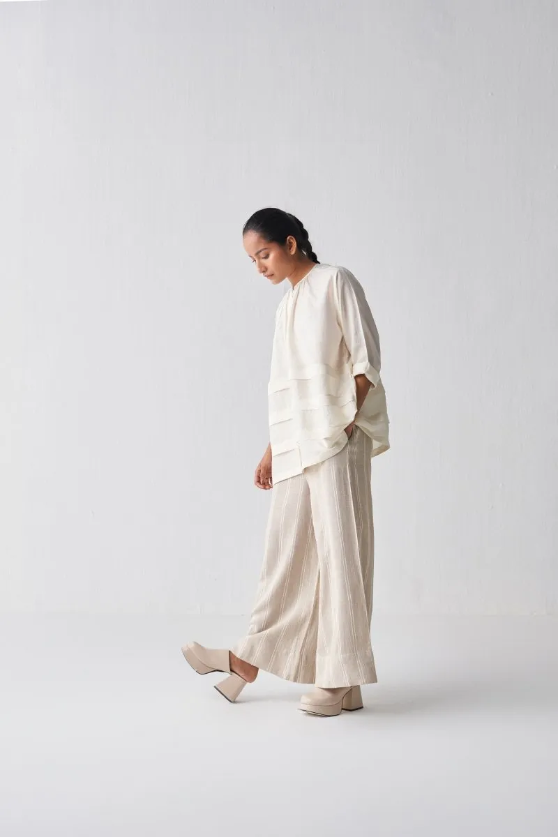 Multi Pleat Top - Ivory
