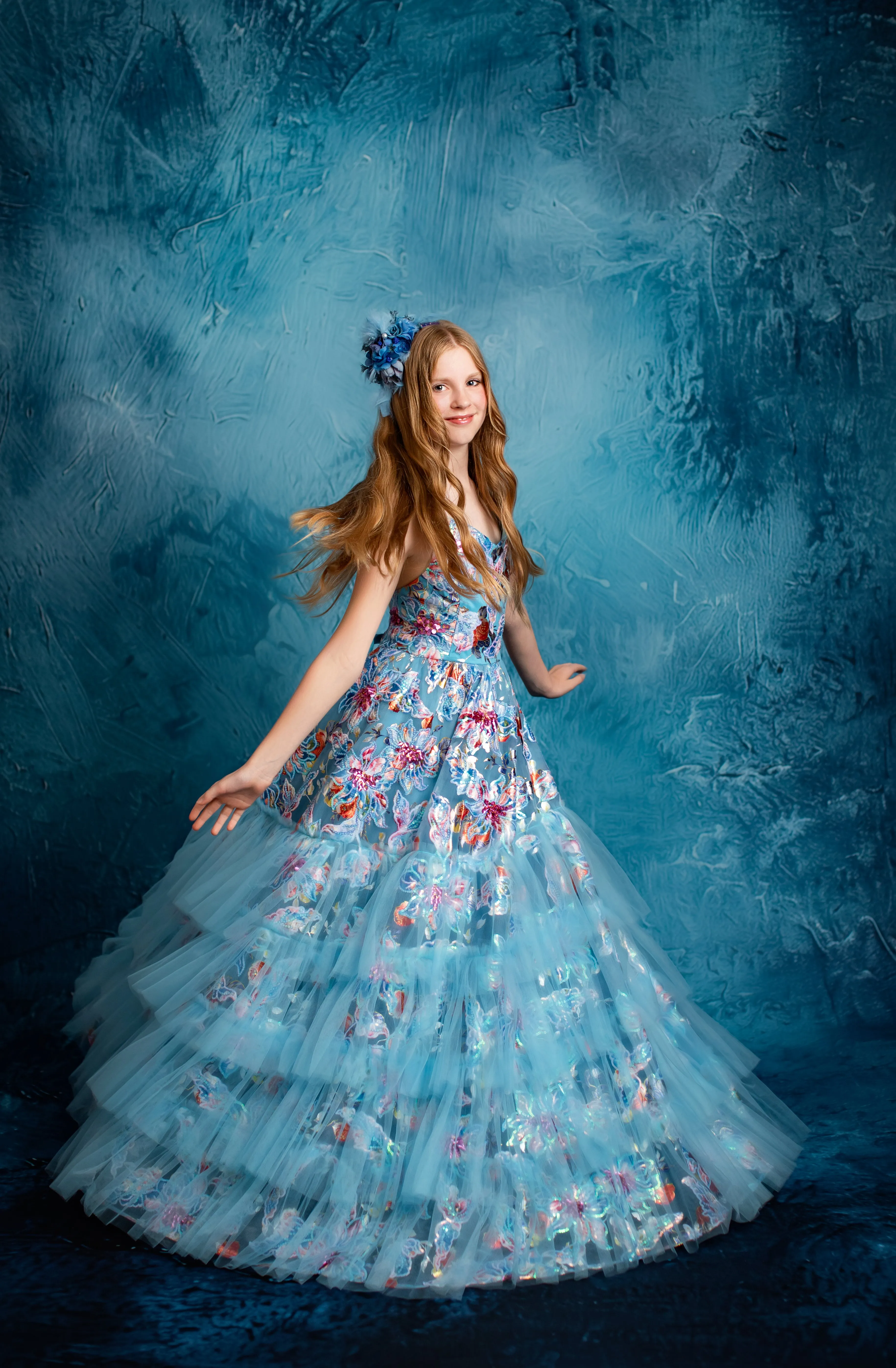 NEW "Ocean Breeze"- Floor length gown  (10 year- 11 year)