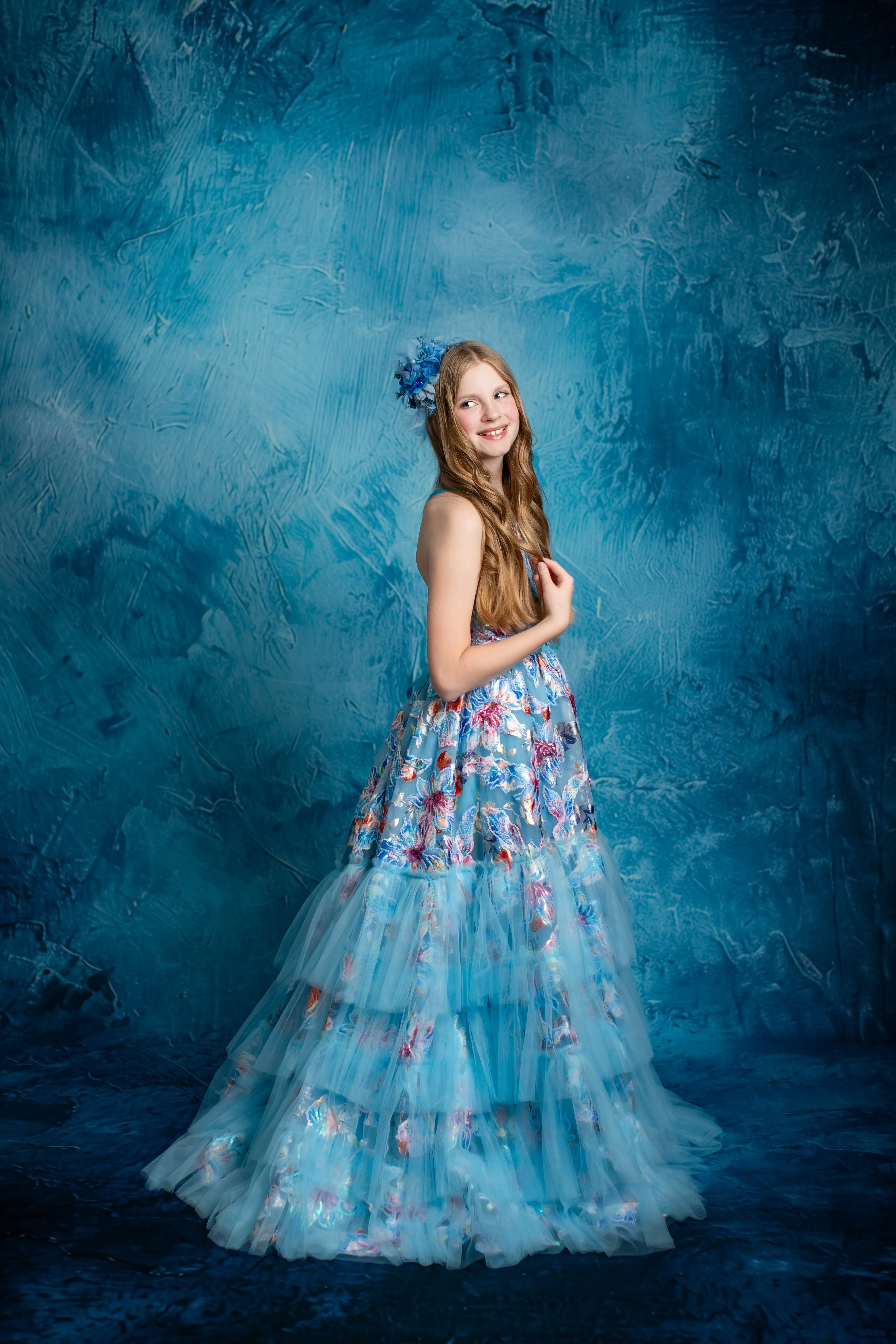NEW "Ocean Breeze"- Floor length gown  (10 year- 11 year)