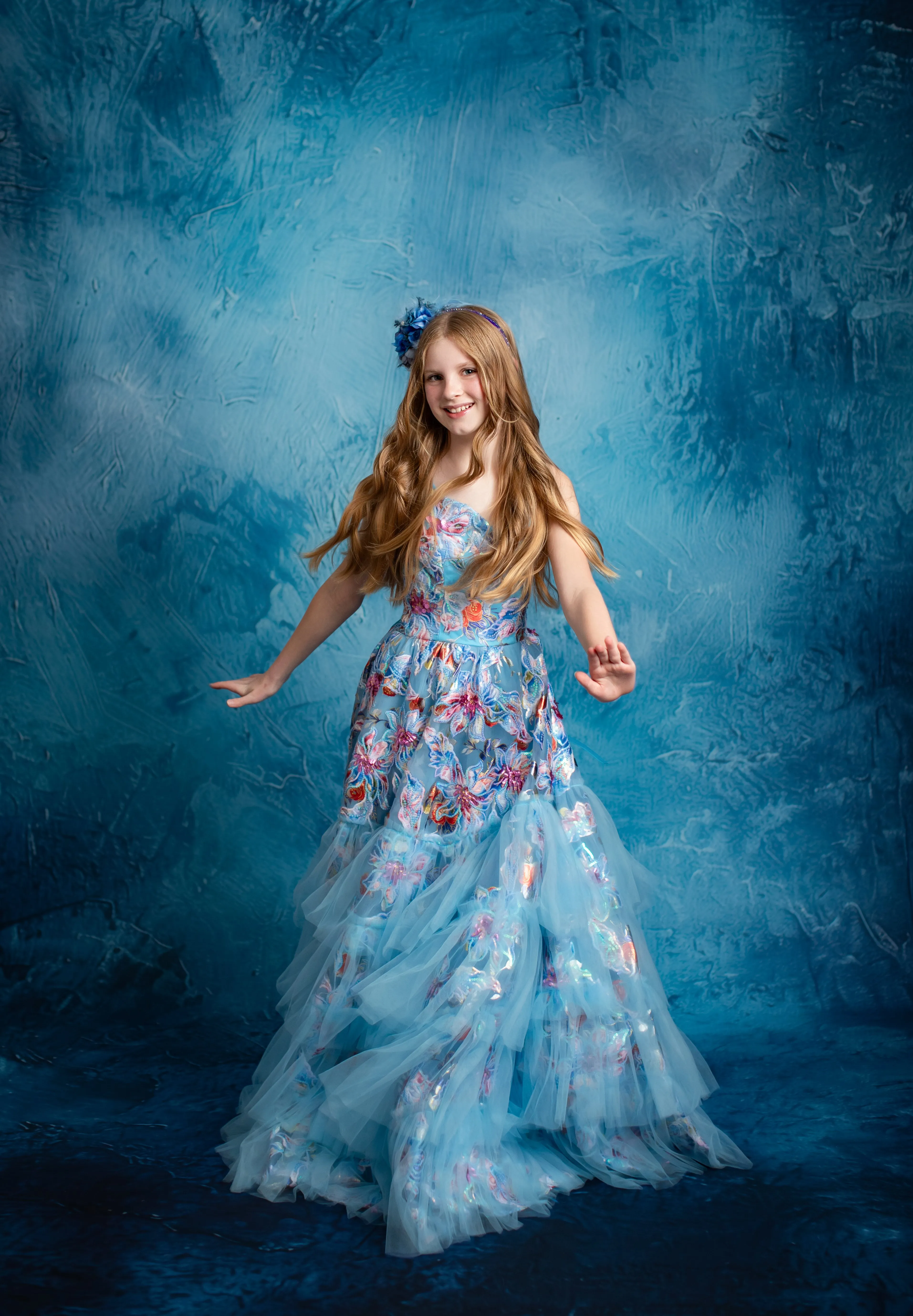 NEW "Ocean Breeze"- Floor length gown  (10 year- 11 year)