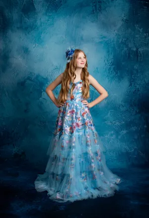 NEW "Ocean Breeze"- Floor length gown  (10 year- 11 year)
