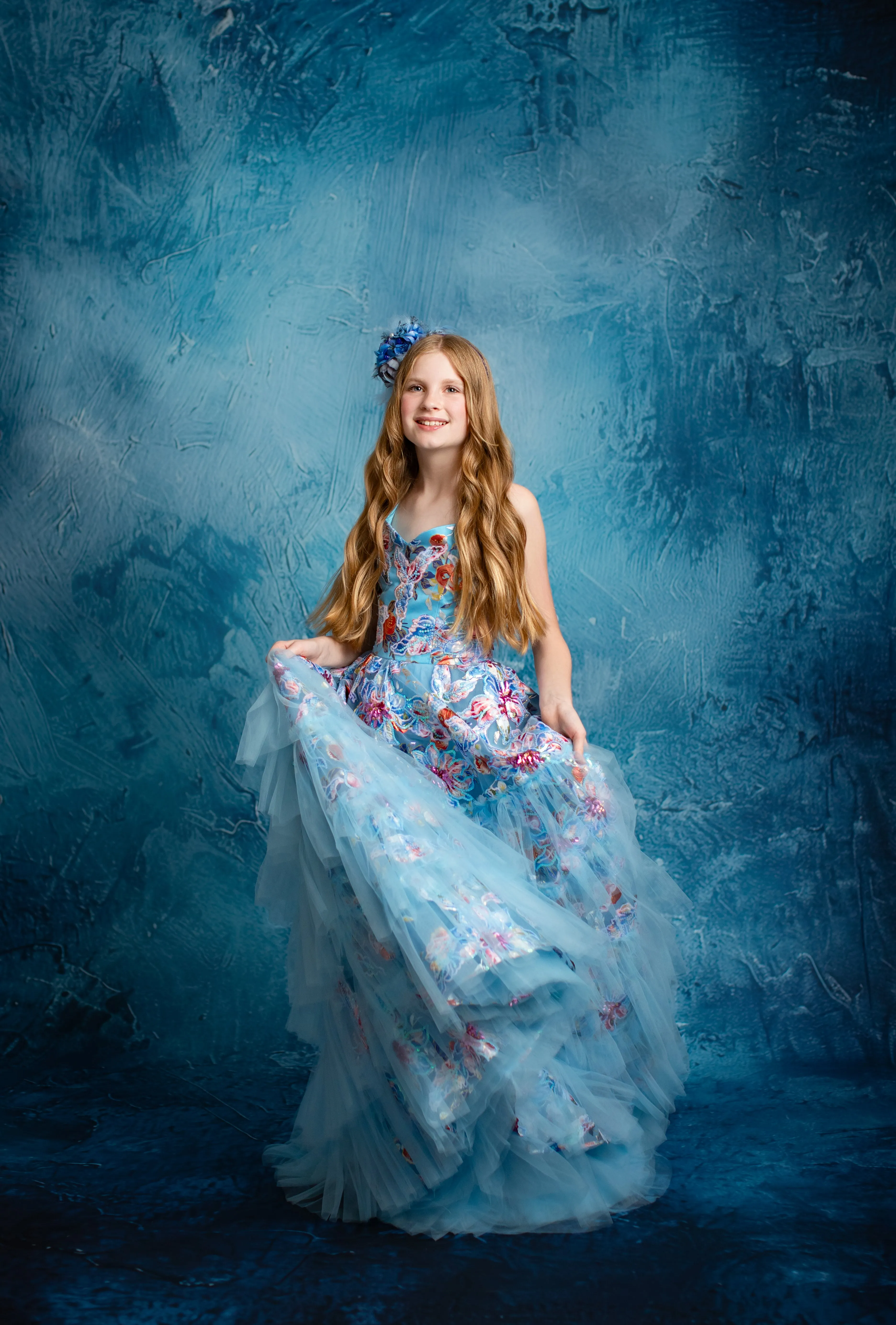 NEW "Ocean Breeze"- Floor length gown  (10 year- 11 year)