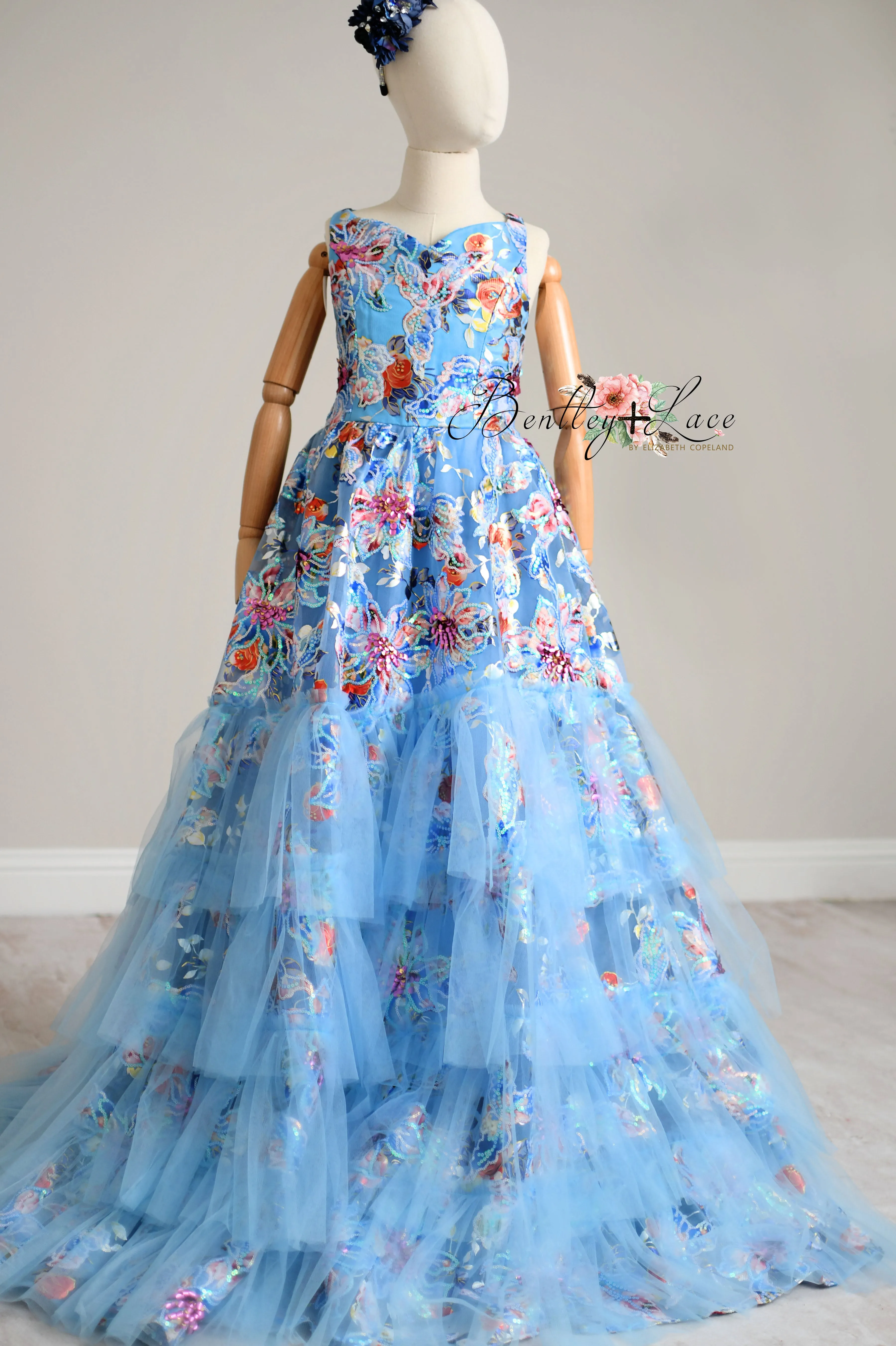 NEW "Ocean Breeze"- Floor length gown  (10 year- 11 year)