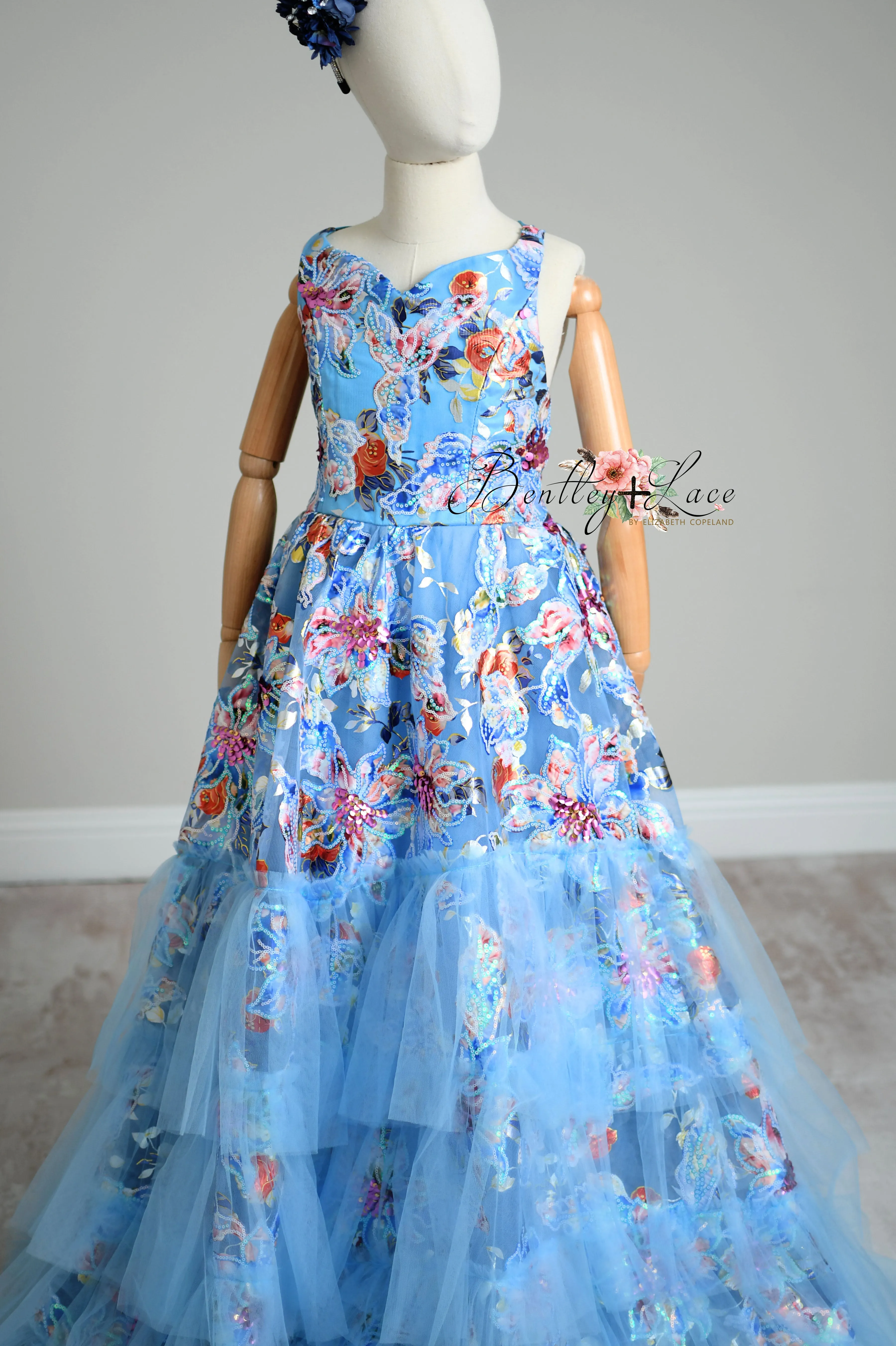 NEW "Ocean Breeze"- Floor length gown  (10 year- 11 year)