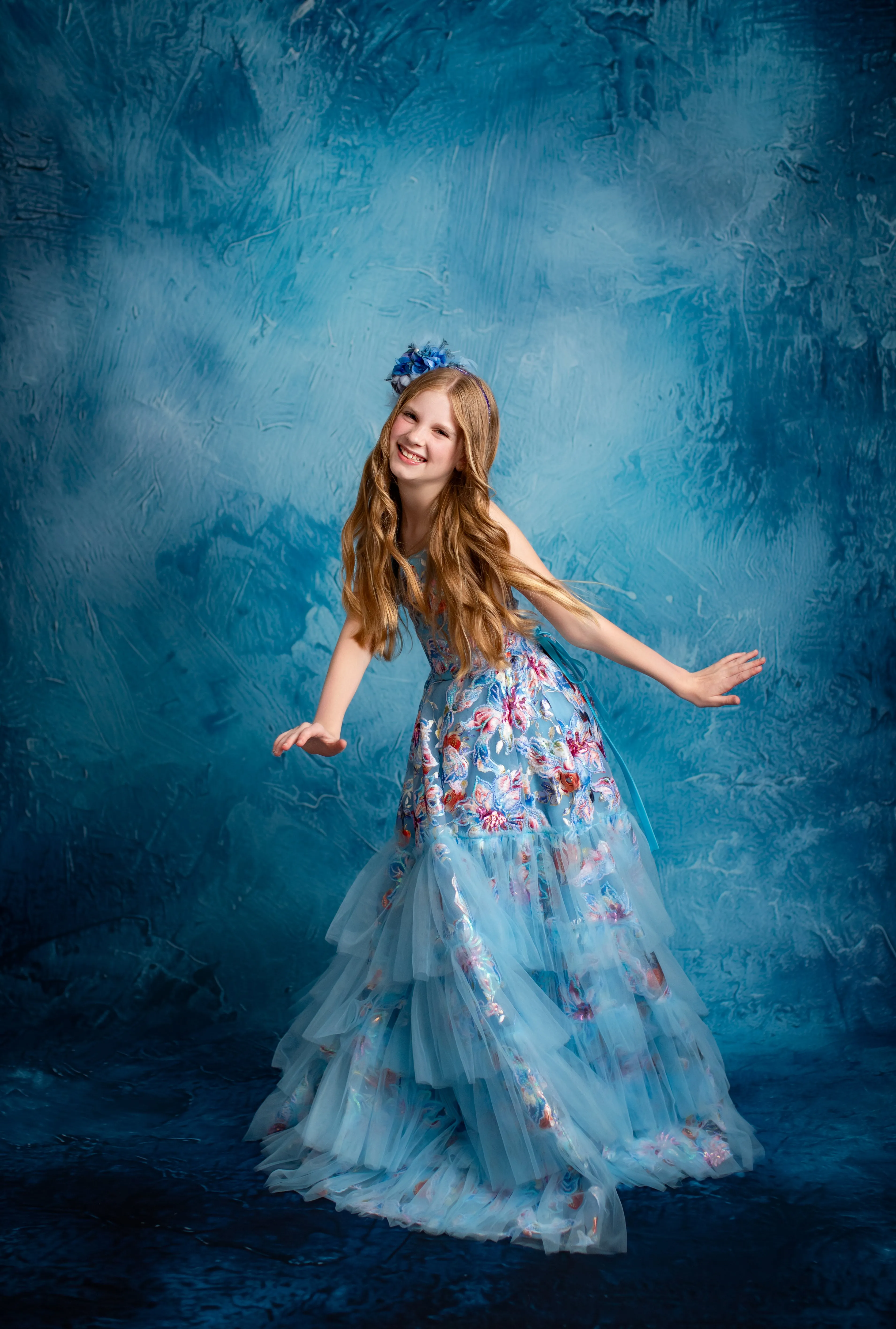 NEW "Ocean Breeze"- Floor length gown  (10 year- 11 year)