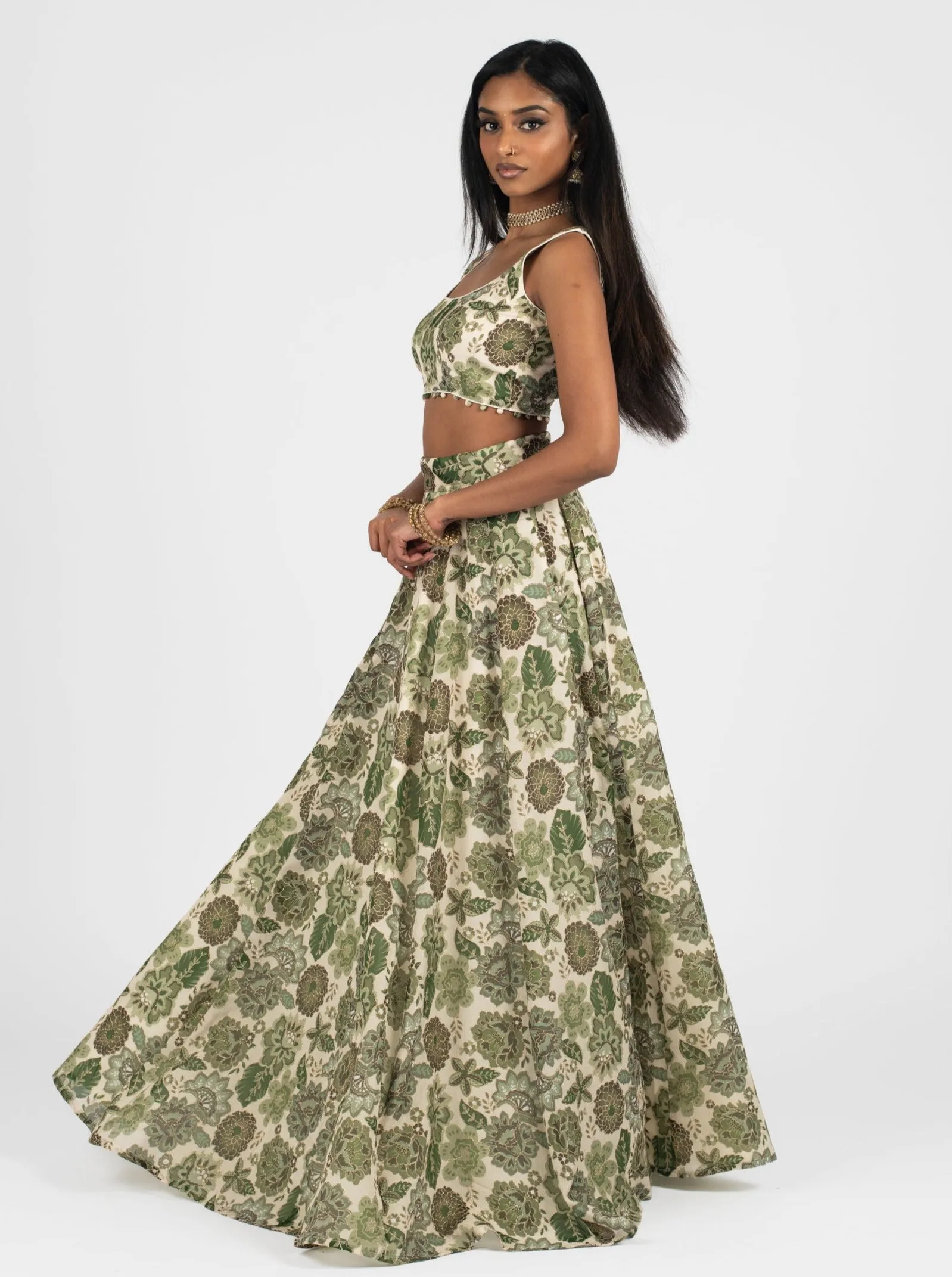 Olive Bloom Skirt