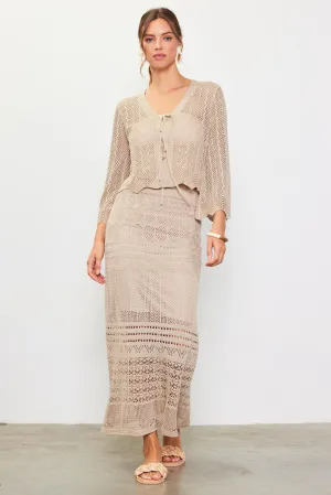 Open Knit Maxi Skirt