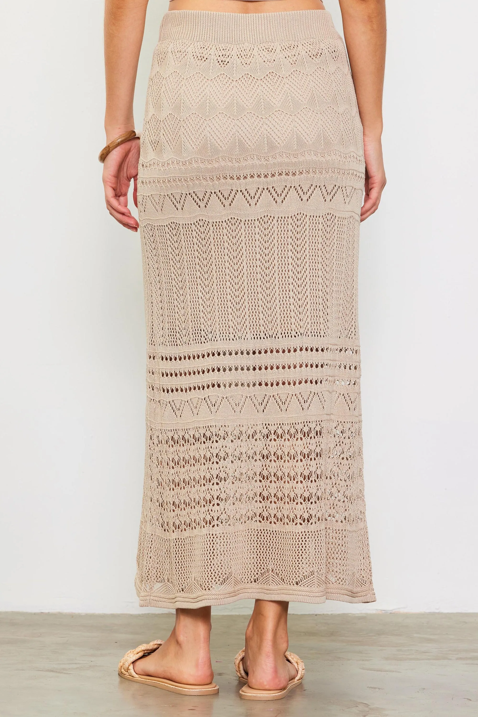 Open Knit Maxi Skirt