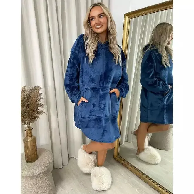 Oversized Fluffy Winter Blanket Hoodie