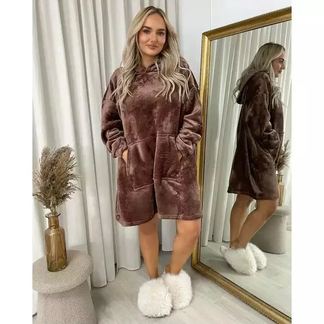 Oversized Fluffy Winter Blanket Hoodie