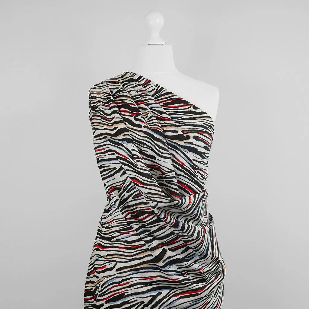 Palermo - Red Ebb & Flow Viscose Linen Woven Fabric