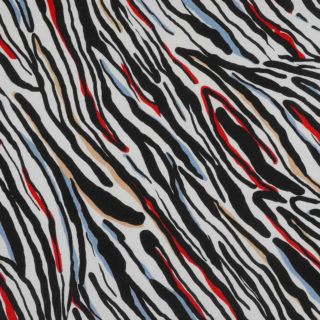 Palermo - Red Ebb & Flow Viscose Linen Woven Fabric