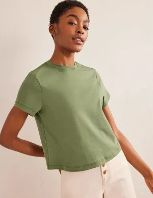 Perfect Cotton Cropped T-Shirt-Spruce