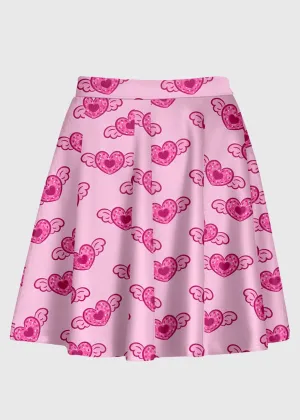 Pink Heart Angel Wing Kawaii Skirt