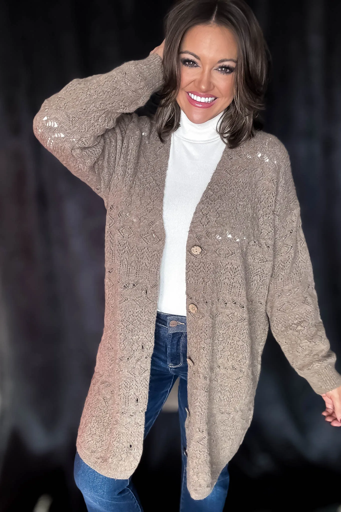 Pointelle Cardigan