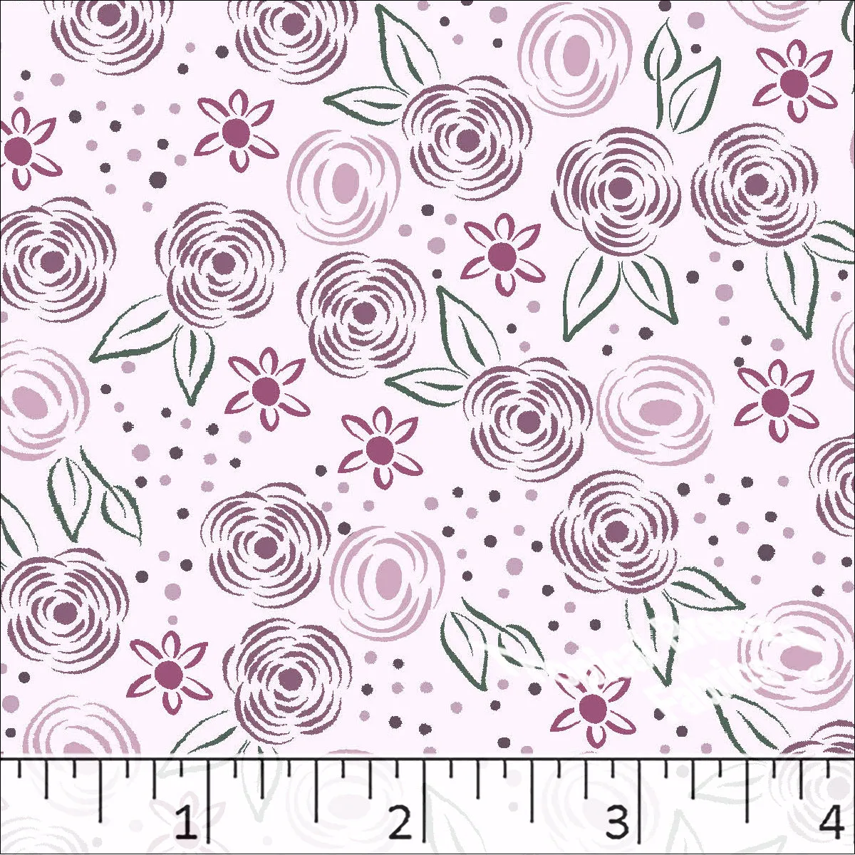Poly Cotton Floral Sketch Print Dress Fabric 5821