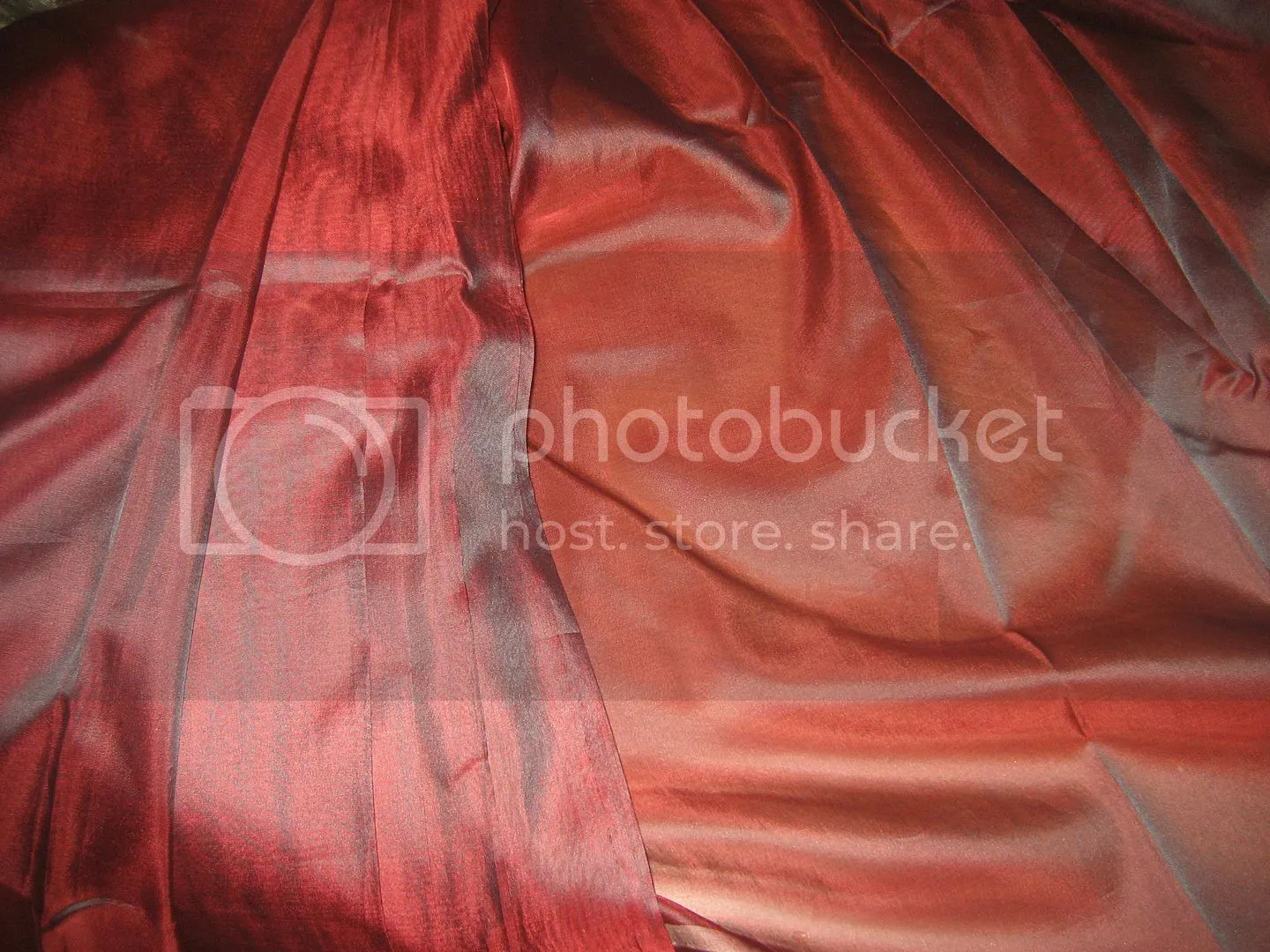 RED WITH BLACK SHOT SILK ORGANZA FABRIC 54&quot; WIDE