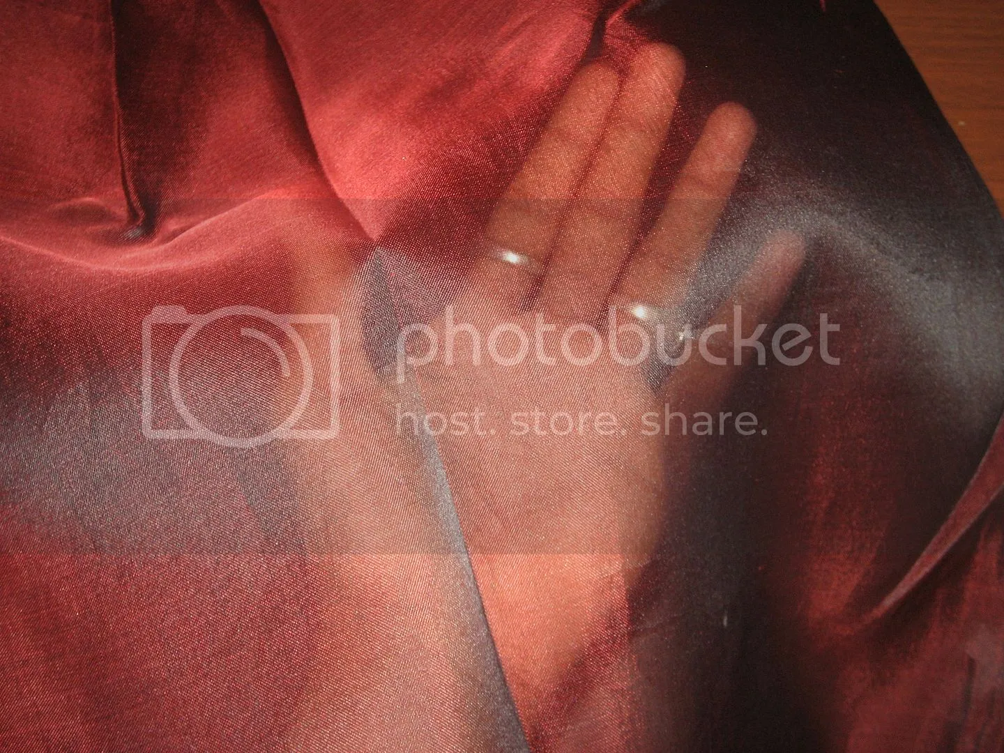 RED WITH BLACK SHOT SILK ORGANZA FABRIC 54&quot; WIDE
