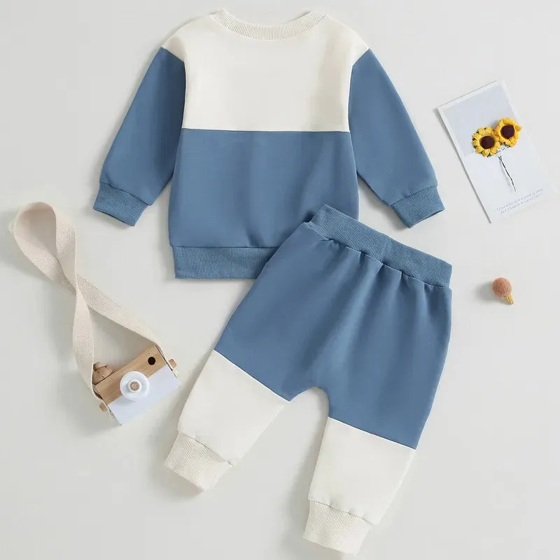 RUEWEY Baby Boy Contrast Color Pant Sets Spring Autumn Clothes Long