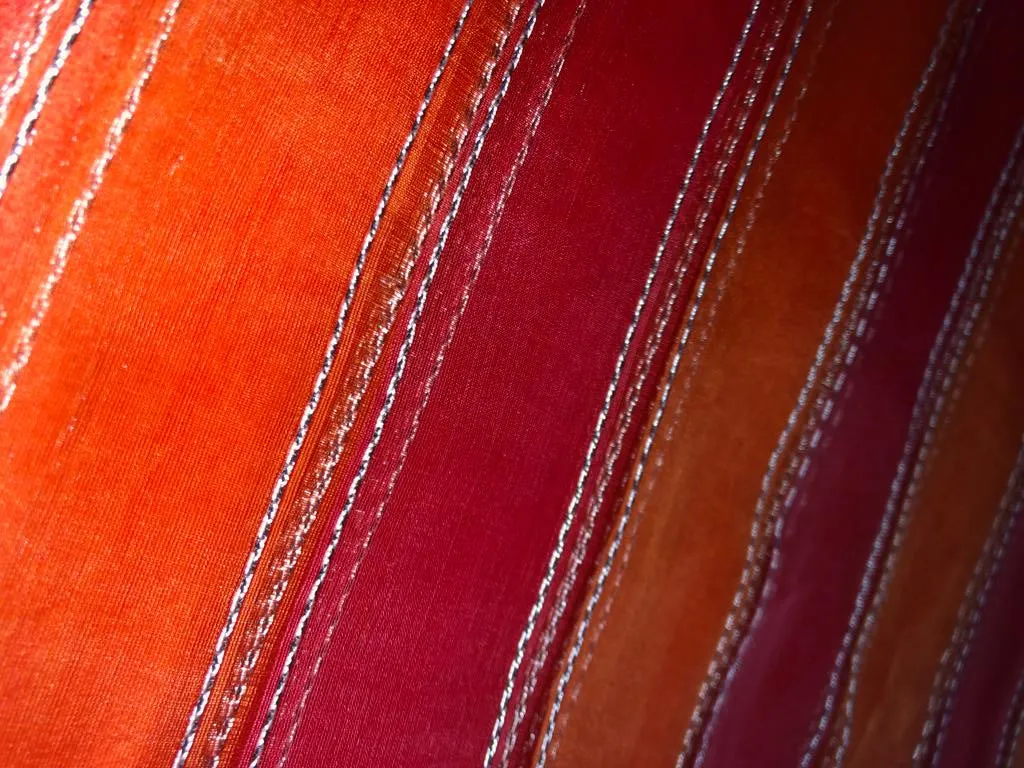 Silk organza fancy rope stripes fabric 44" wide [15608/09]available in 2 colors orange and blue