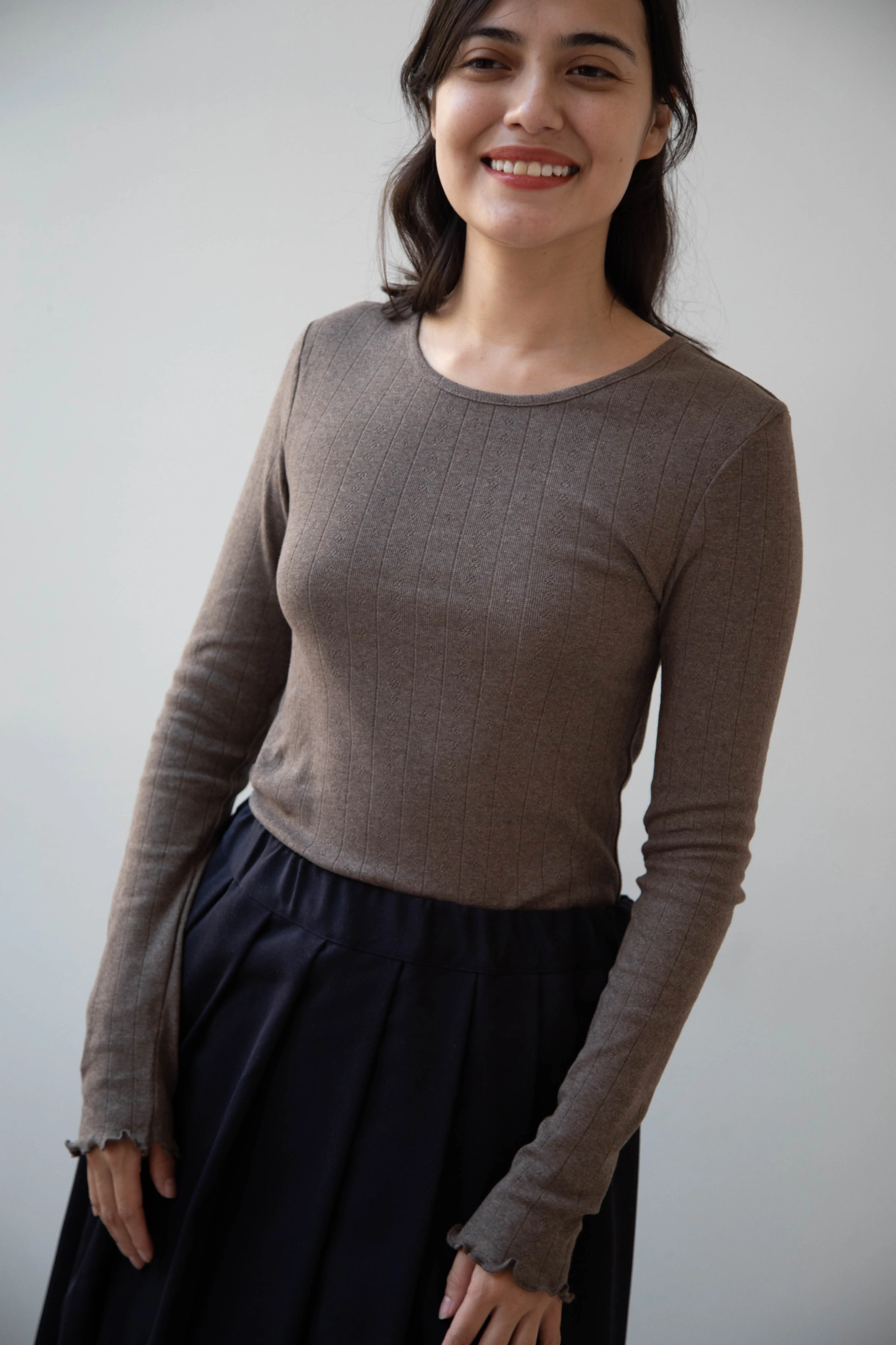 Skall | Edie Blouse in Brown Melange