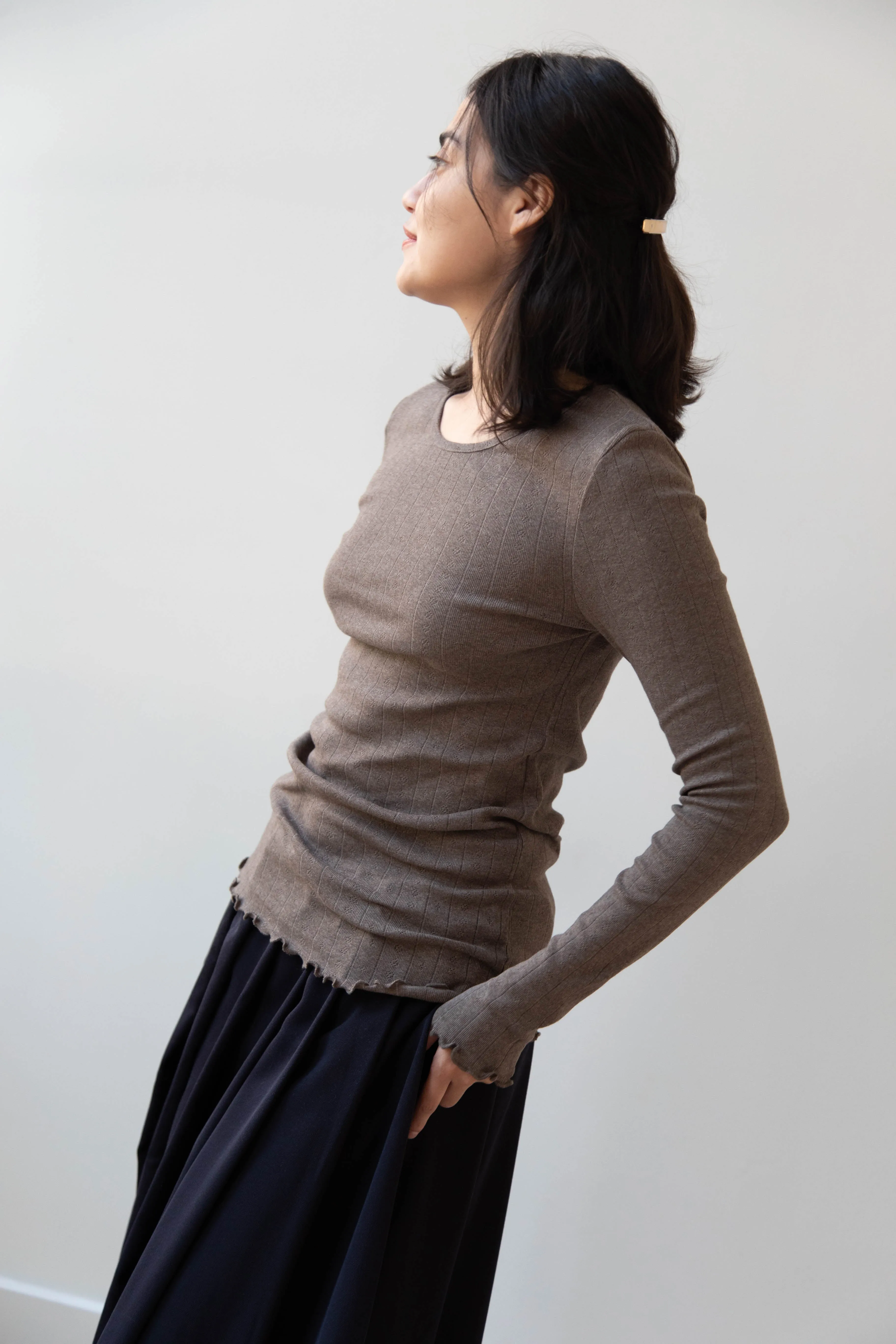 Skall | Edie Blouse in Brown Melange
