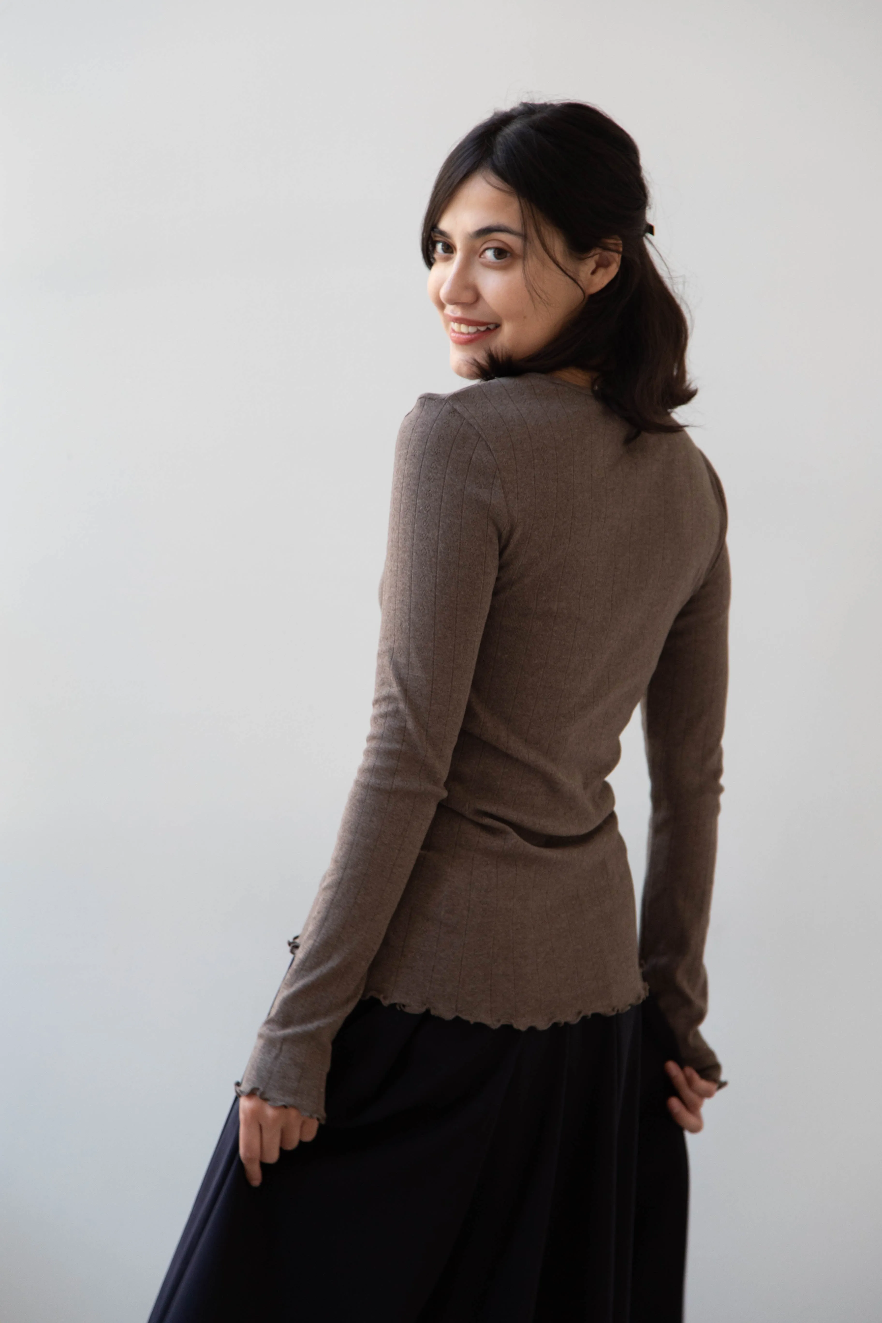 Skall | Edie Blouse in Brown Melange