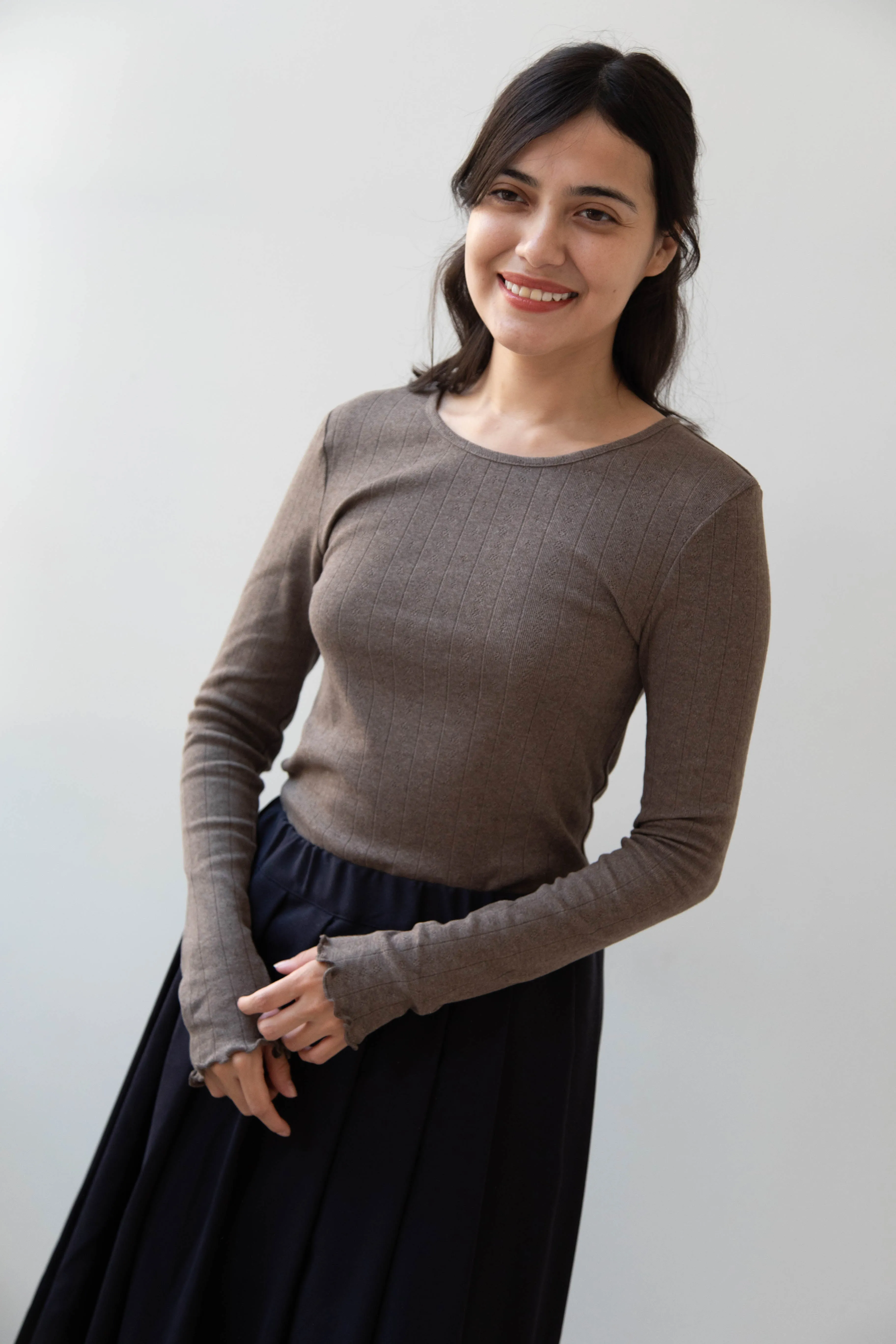 Skall | Edie Blouse in Brown Melange
