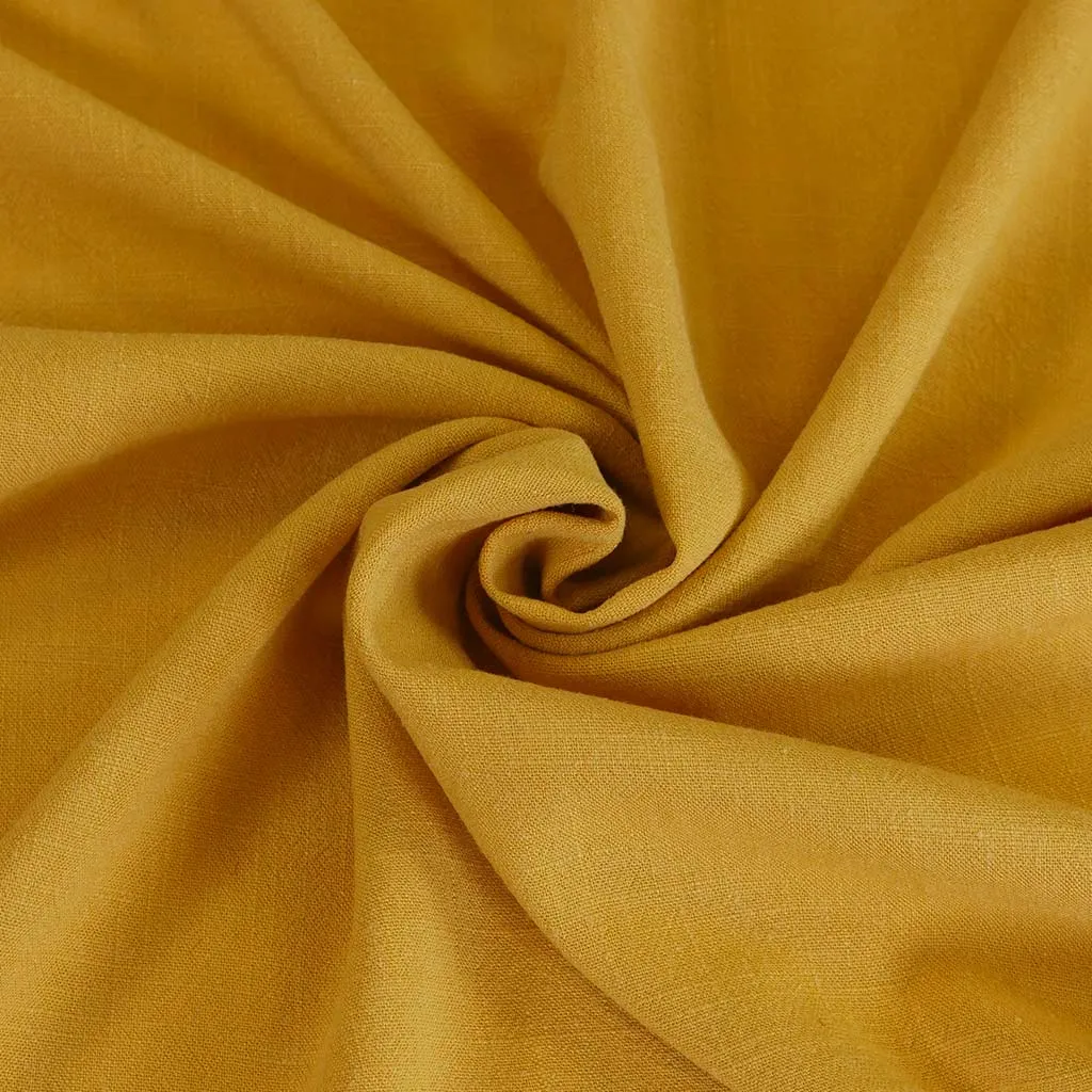 Spa - Honey Yellow, Viscose and Linen Woven Fabric - 2.1m Remnant