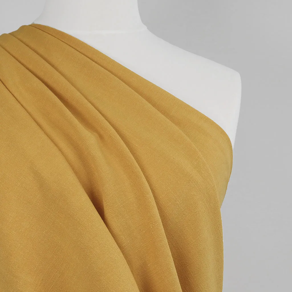 Spa - Honey Yellow, Viscose and Linen Woven Fabric - 2.1m Remnant