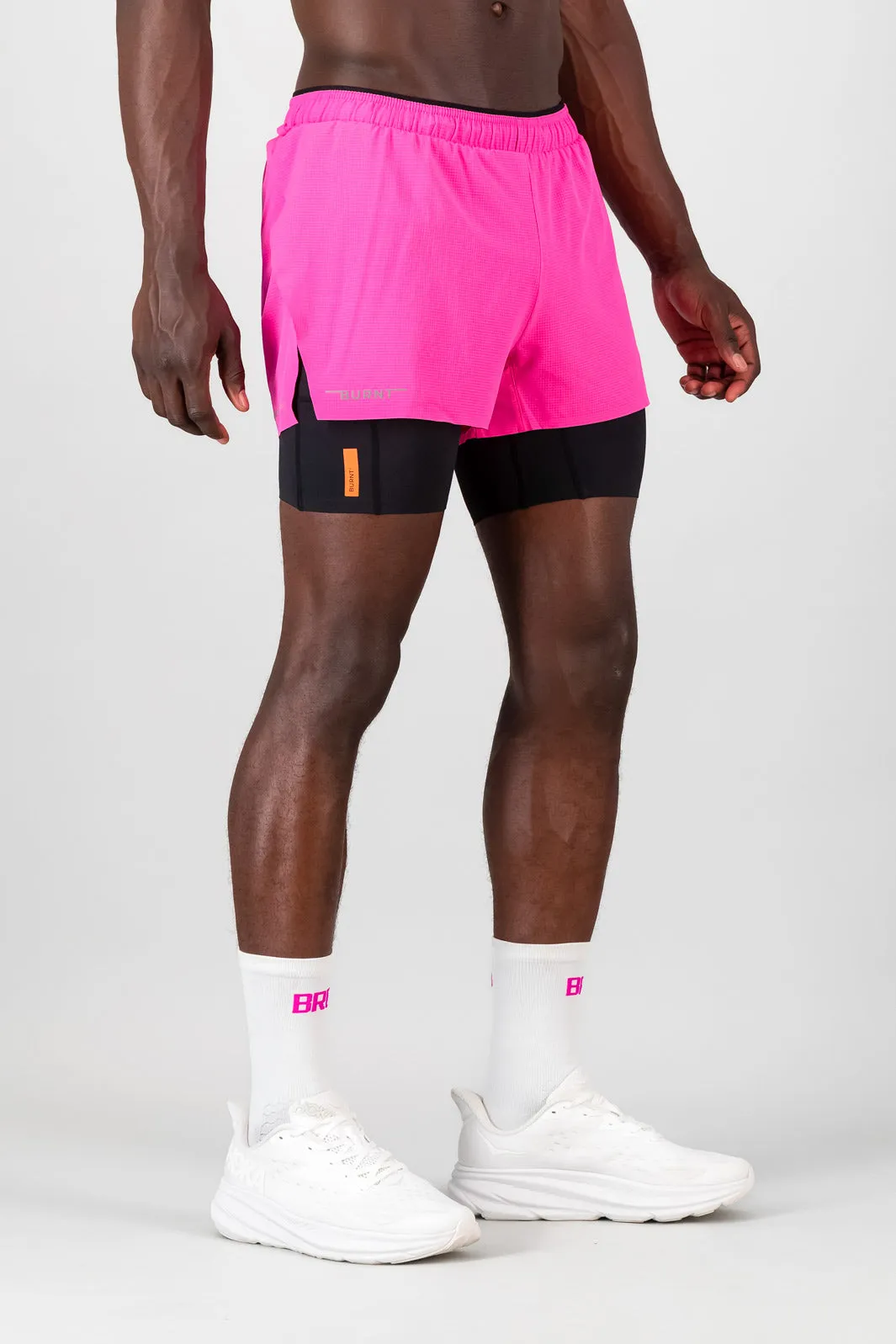 SprintRacer Men's 2-in-1 Pro Shorts - Electric Pink