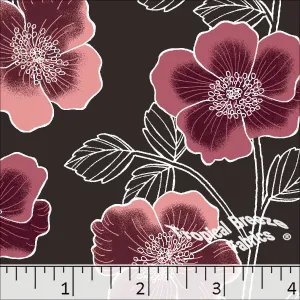 Standard Weave Large Floral Print Poly Cotton Fabric 6086