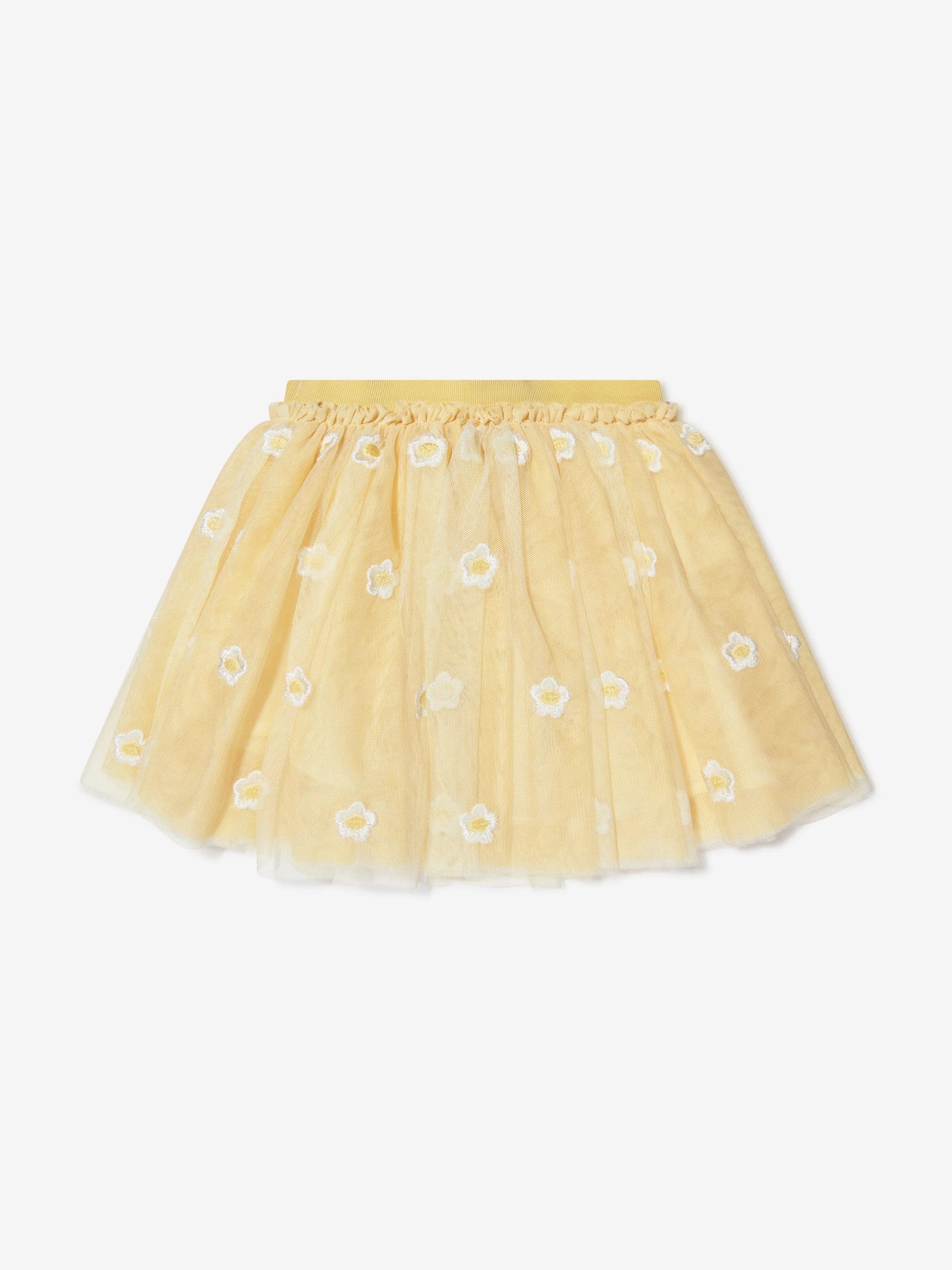 Stella McCartney Girls Embroidered Flower Skirt in Yellow