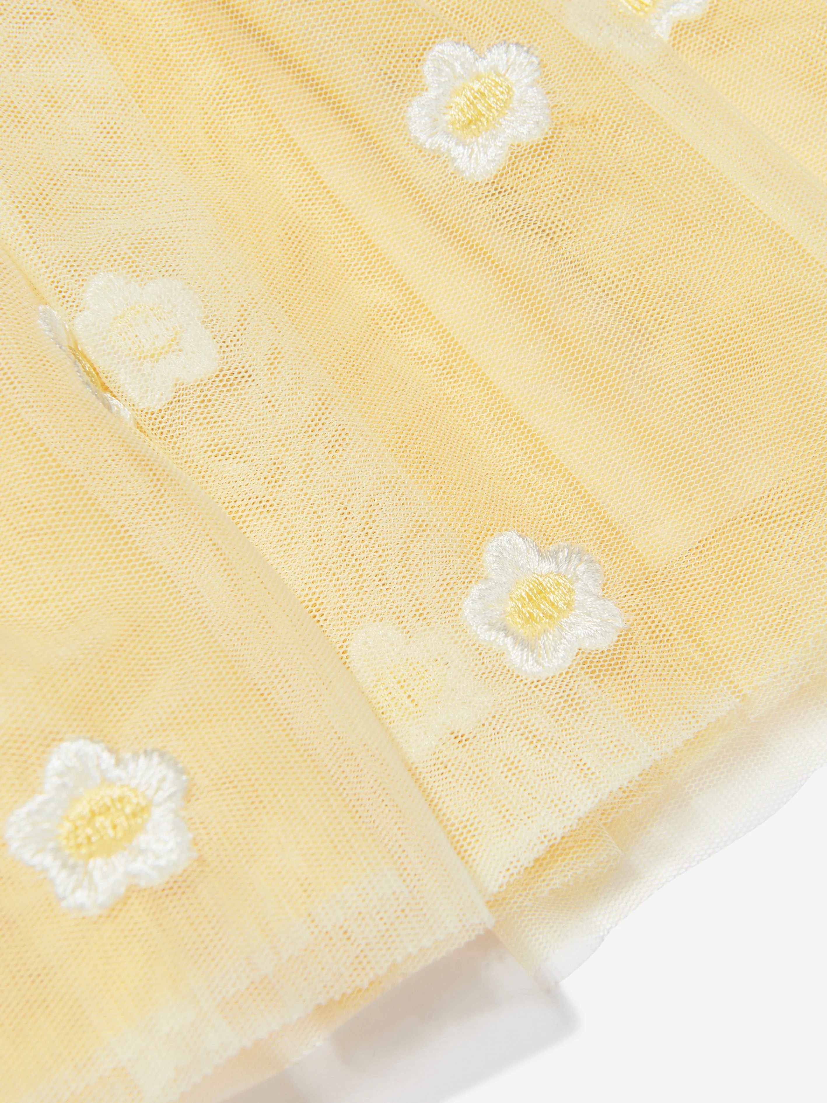 Stella McCartney Girls Embroidered Flower Skirt in Yellow