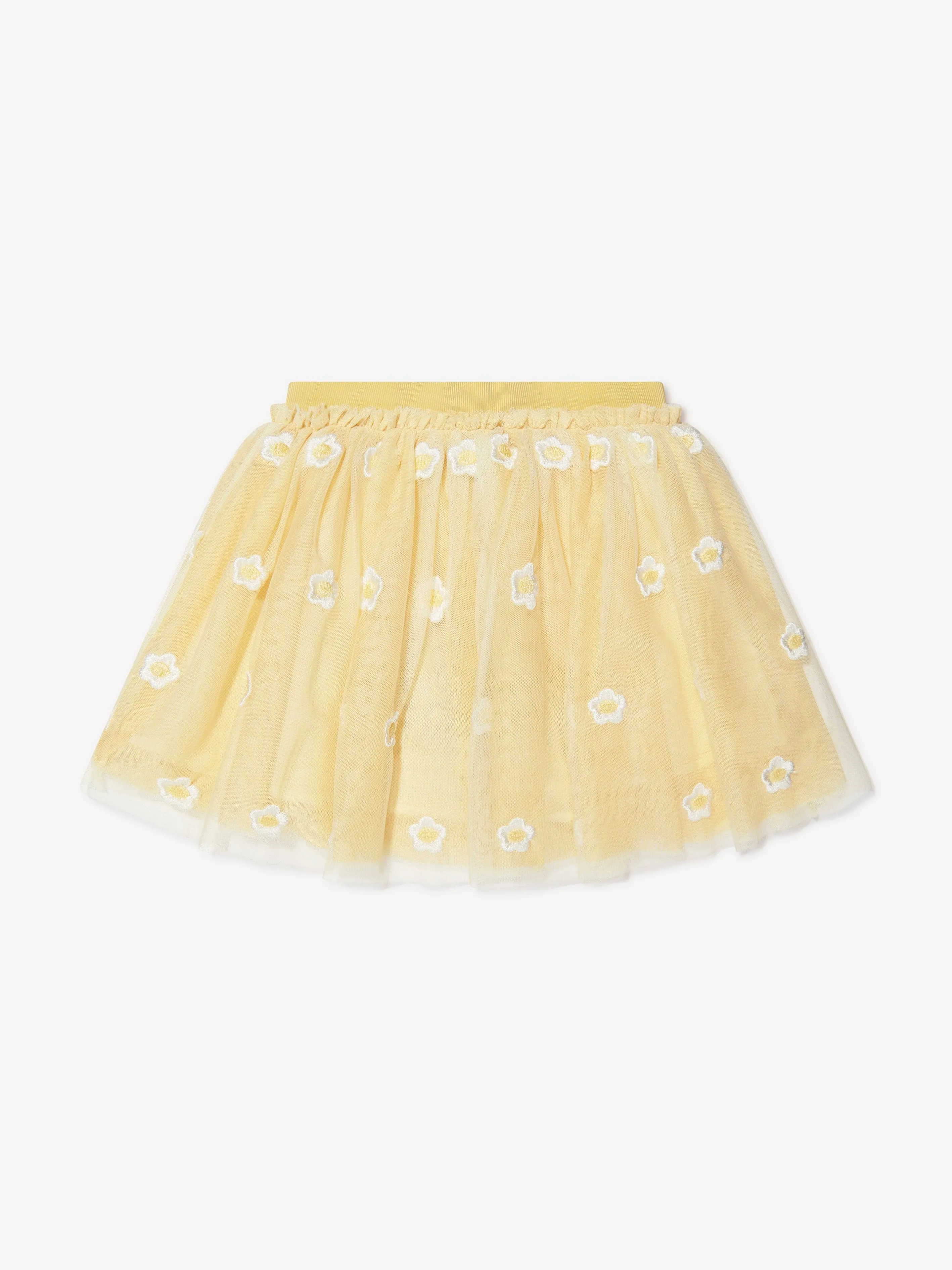 Stella McCartney Girls Embroidered Flower Skirt in Yellow