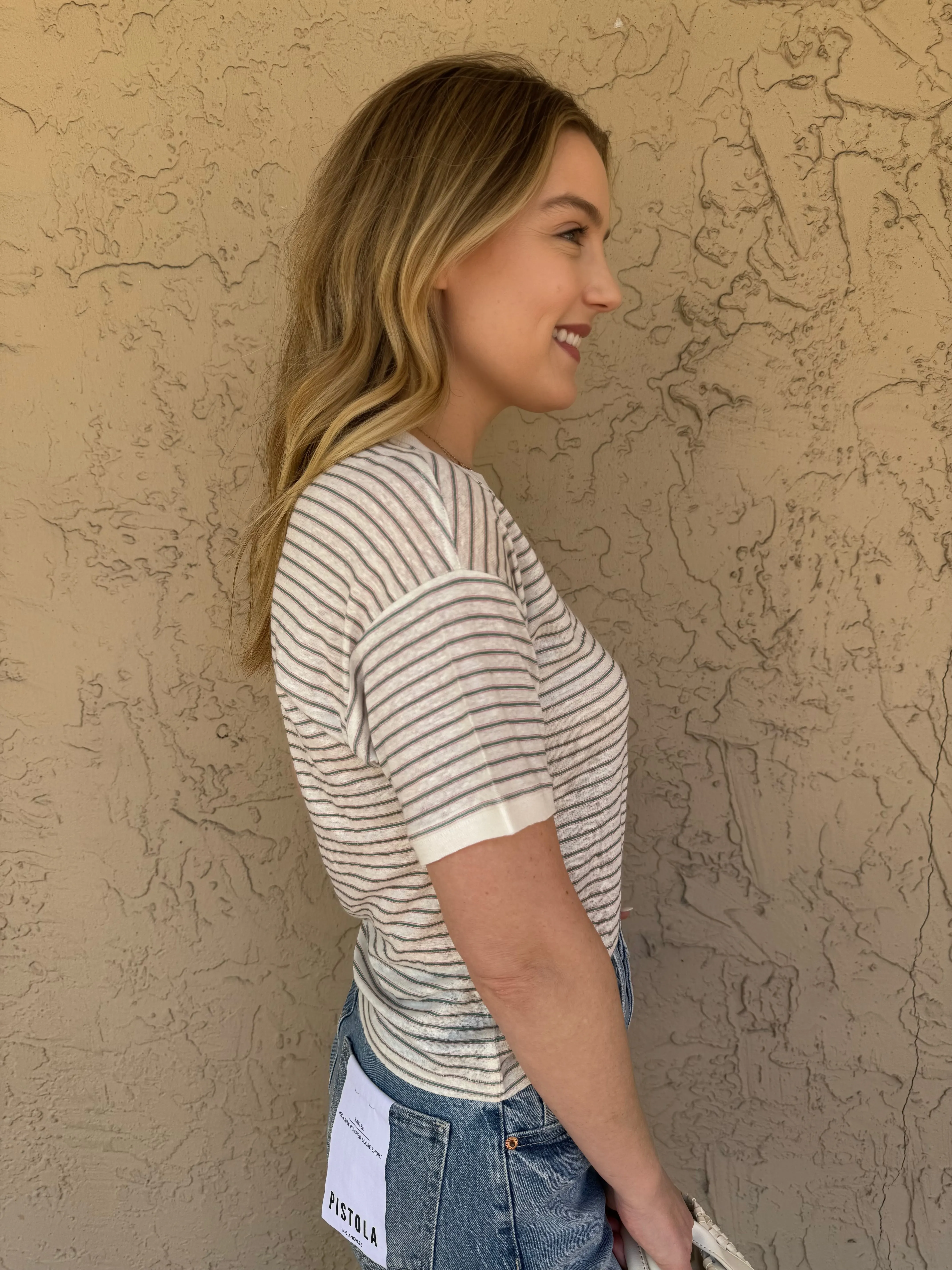 Stripe Pocket Crew Tee