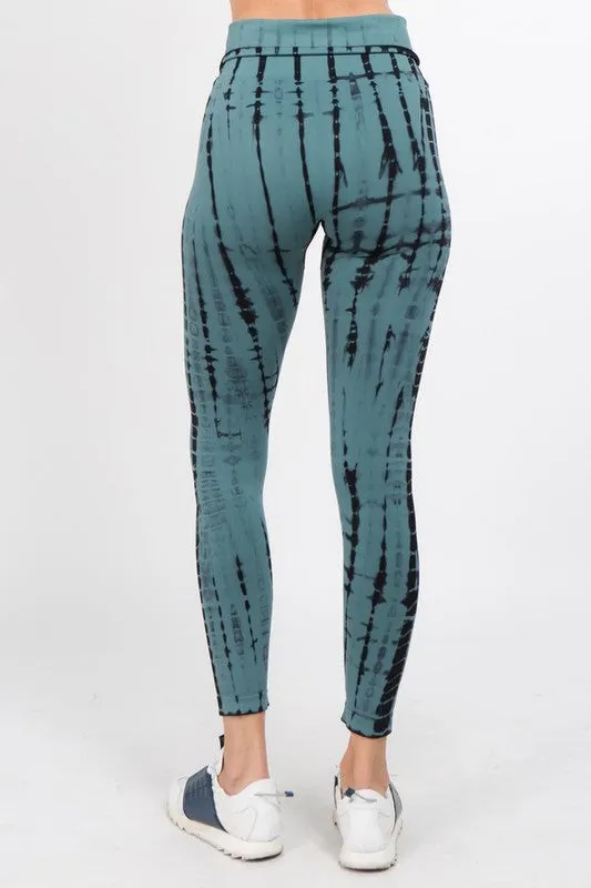 Teal Tie Dye Active Leggings