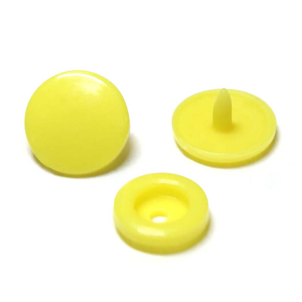 UNIQUE SEWING Plastic Snap Fasteners - Yellow - size 2 / 11mm (⅜") - 30 sets