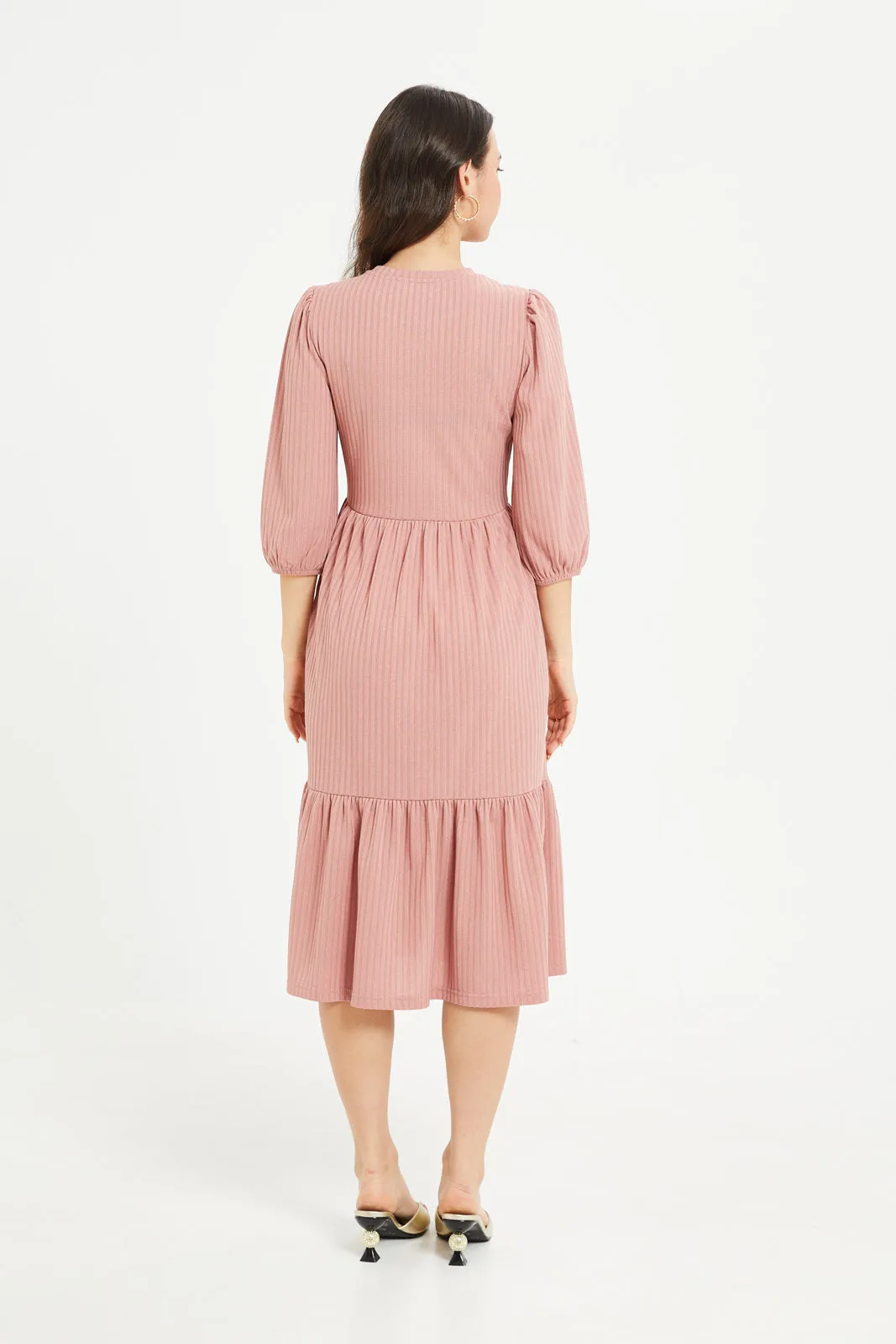 Women Pink Tiered Dress
