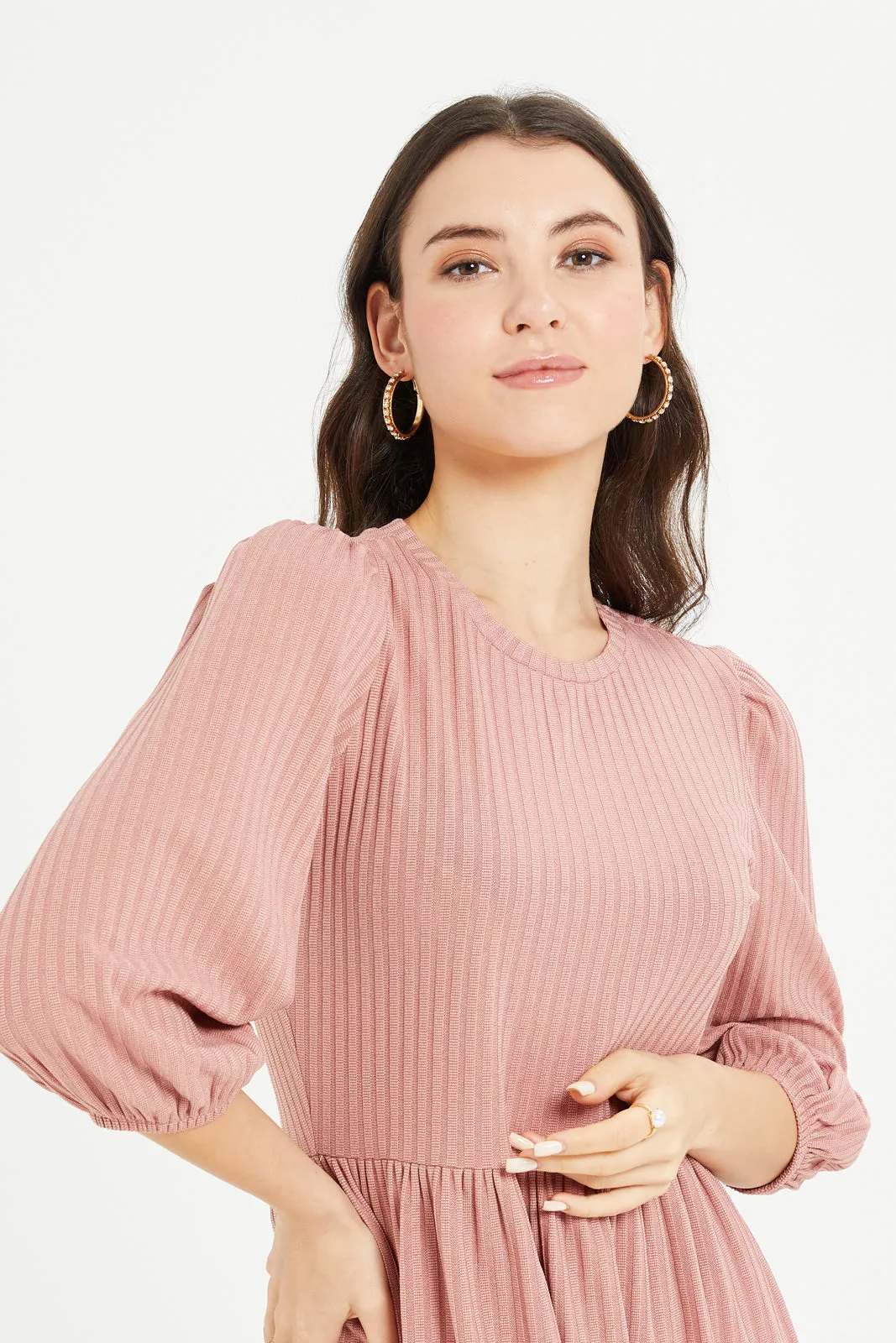Women Pink Tiered Dress