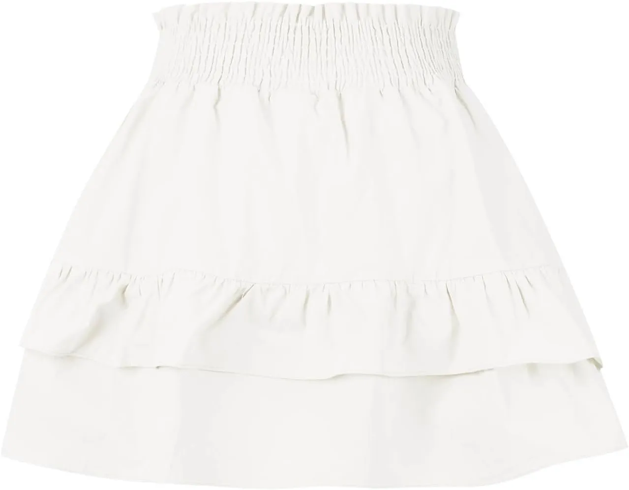Women Ruffle Mini Skirts Smocked Waist Pleated Tiered Ruffle Hem Short Skirt Summer Casual Half Dress 2025 New
