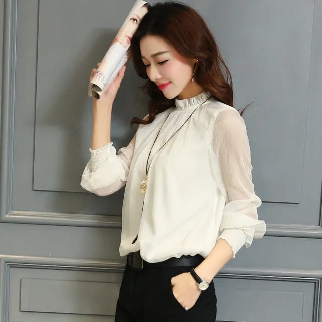 Women's New Stand Neck Long Sleeve Tops