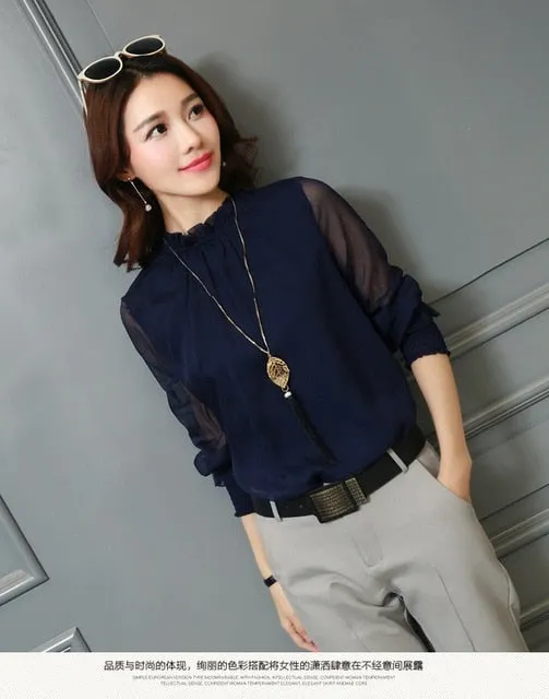 Women's New Stand Neck Long Sleeve Tops