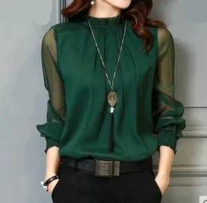Women's New Stand Neck Long Sleeve Tops
