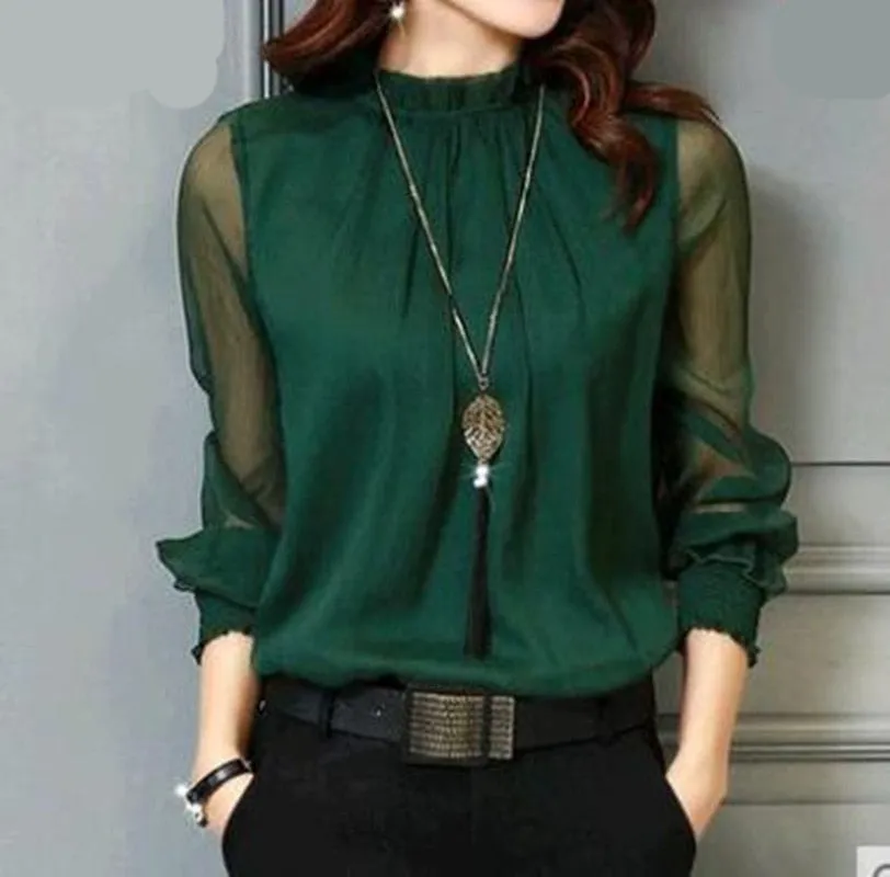 Women's New Stand Neck Long Sleeve Tops